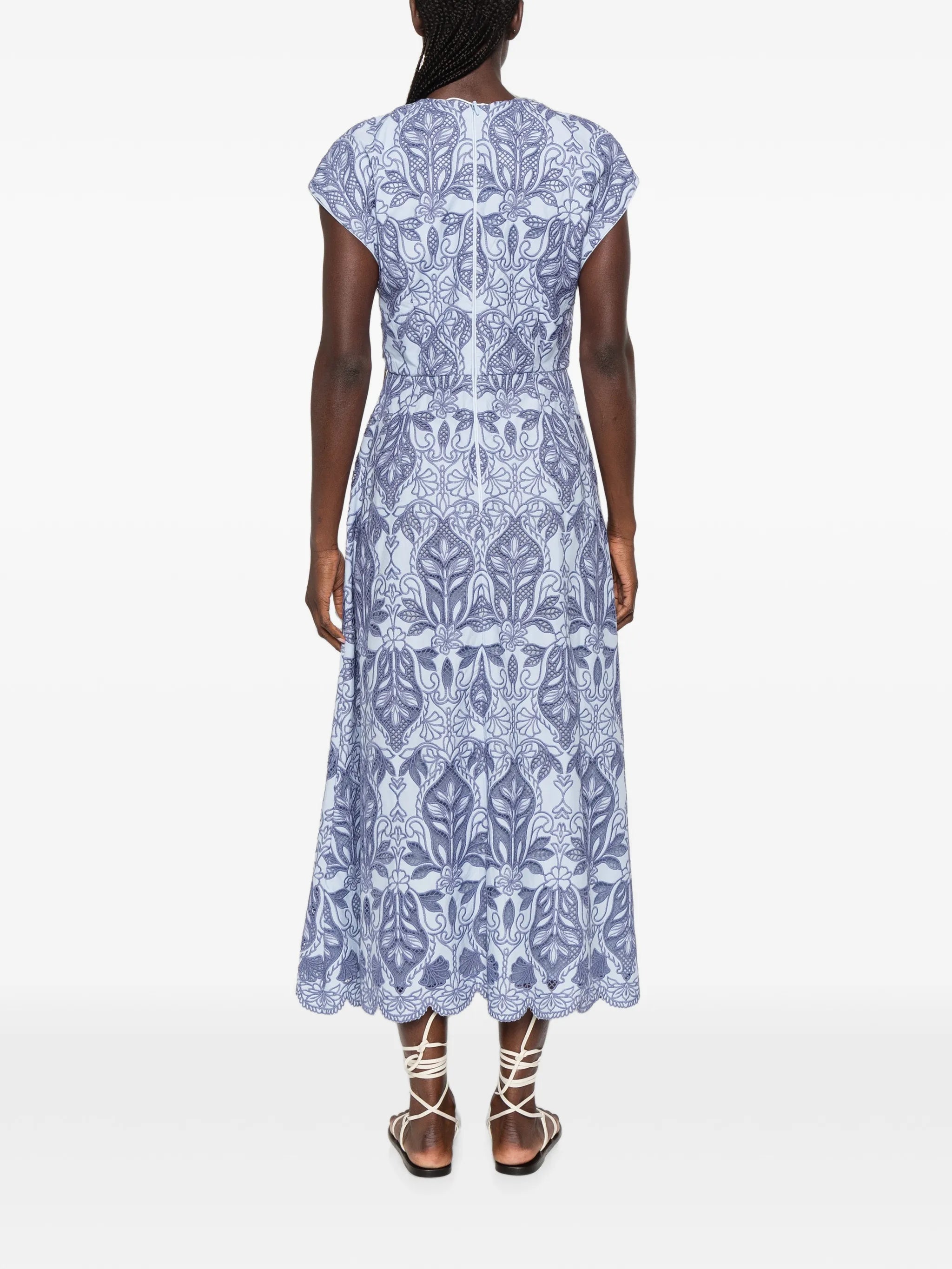 Blooming Lanterns embroidered maxi dress