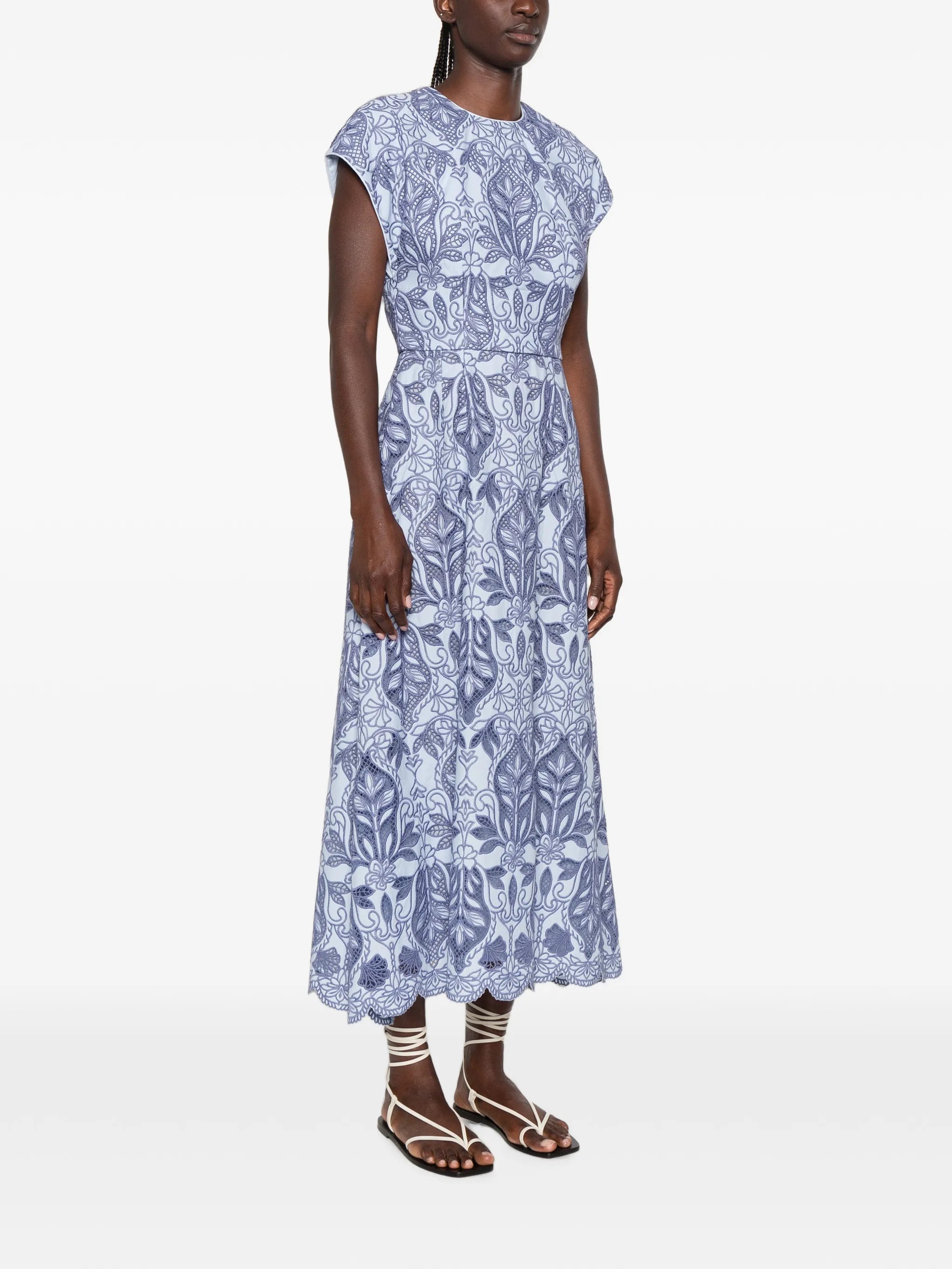 Blooming Lanterns embroidered maxi dress