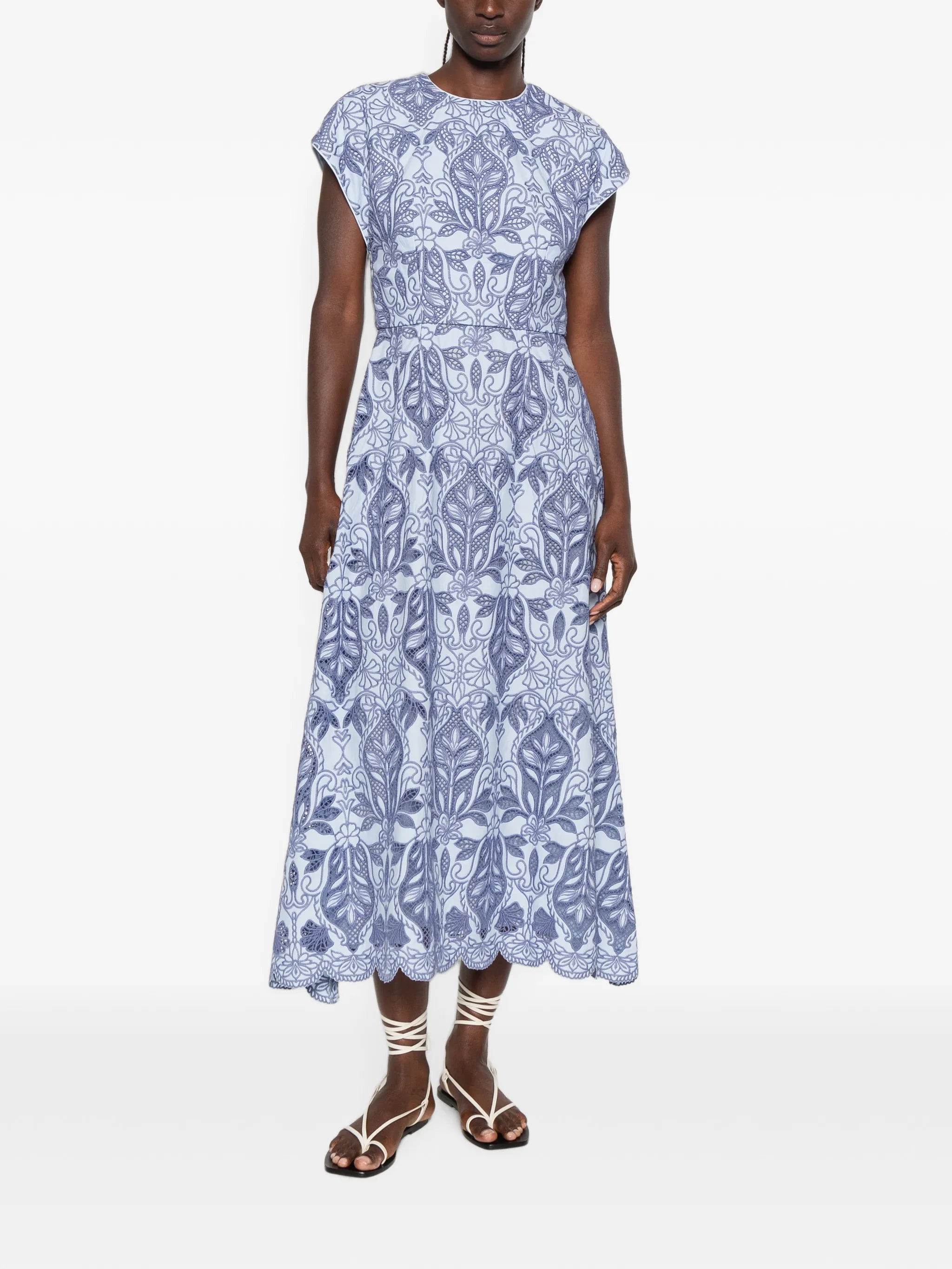 Blooming Lanterns embroidered maxi dress