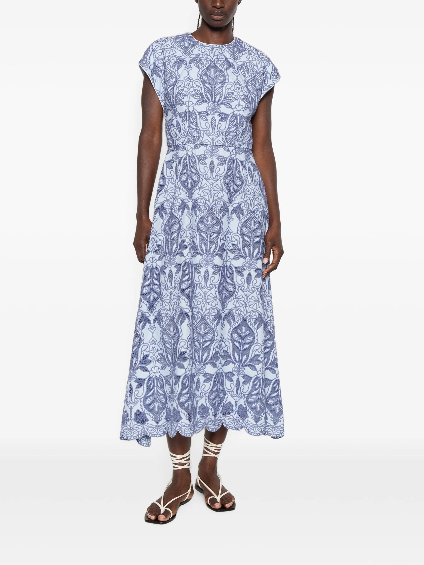 Blooming Lanterns embroidered maxi dress