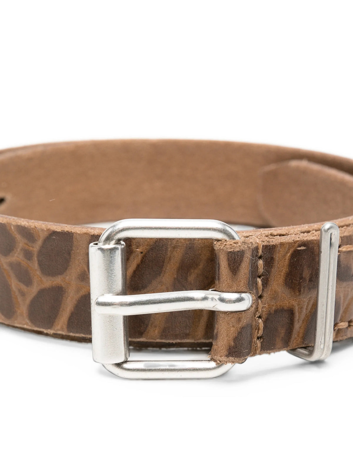 croc-effect leather belt