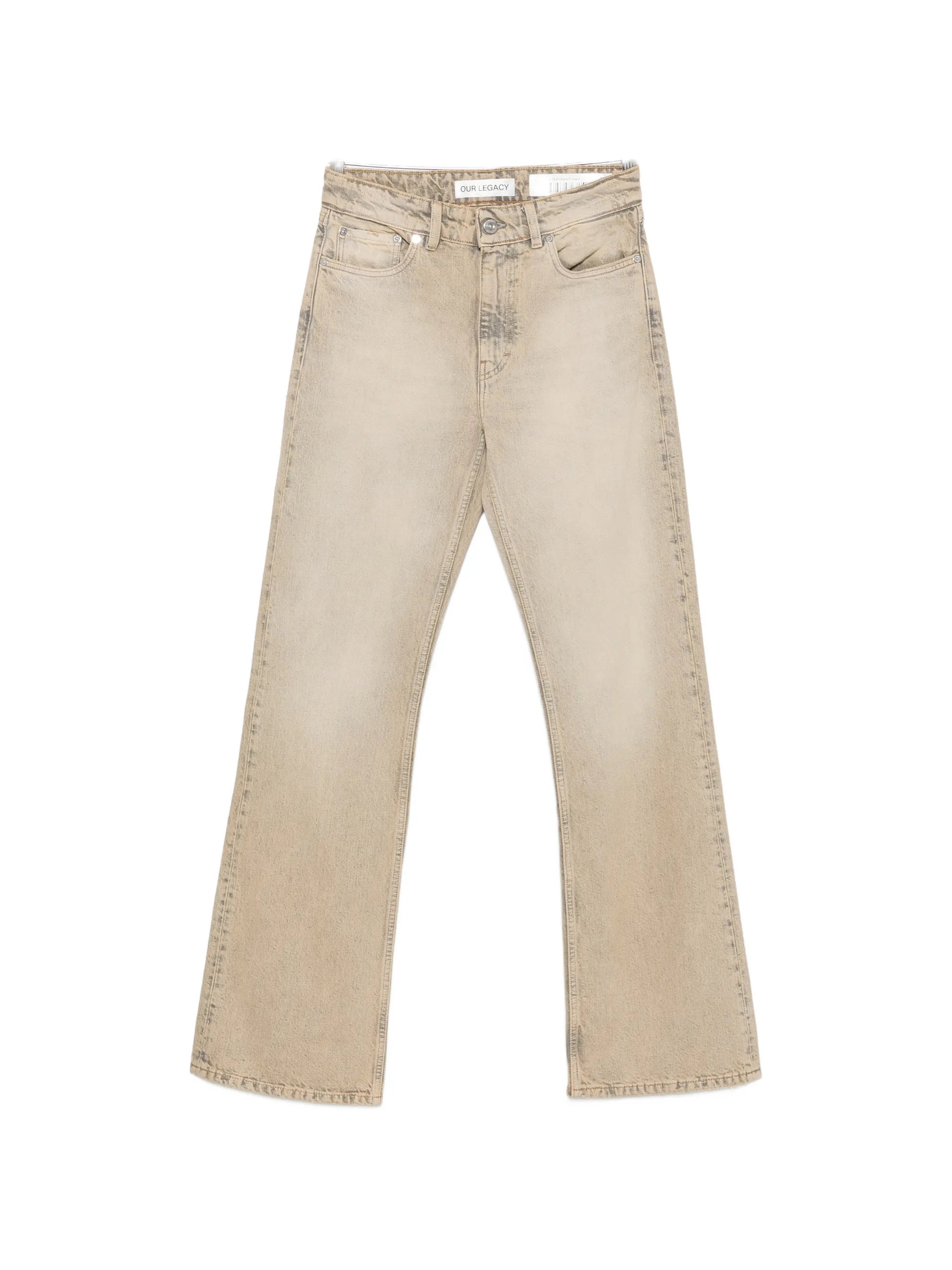 boot-cut straight-leg jeans