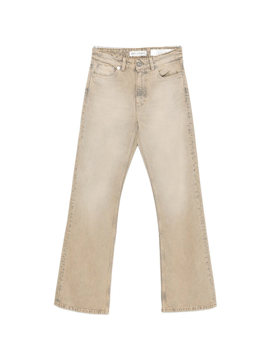 boot-cut straight-leg jeans