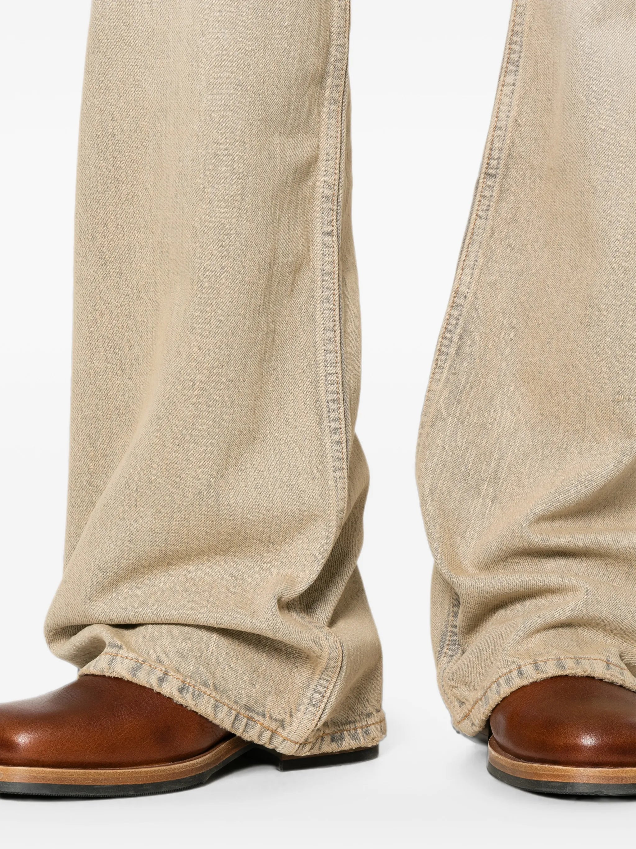 boot-cut straight-leg jeans