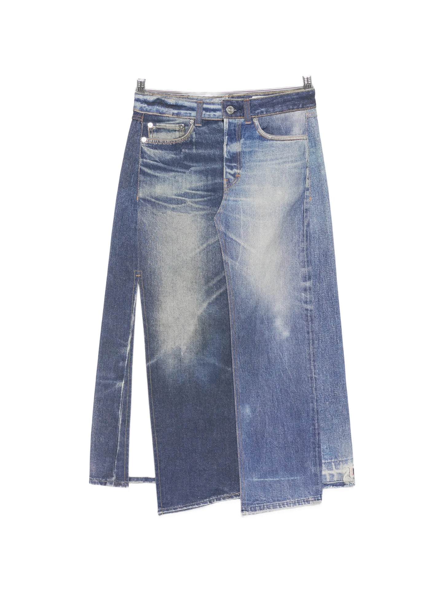 denim midi skirt