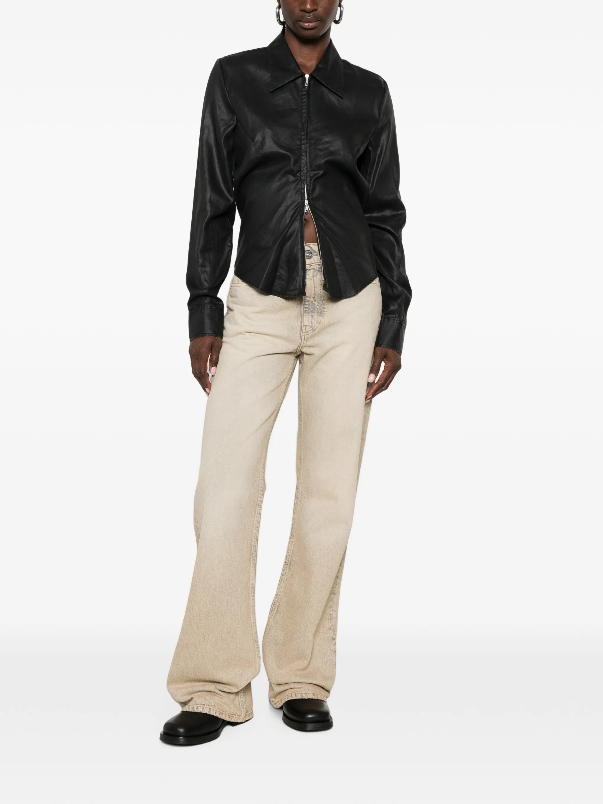 slim zip shirt