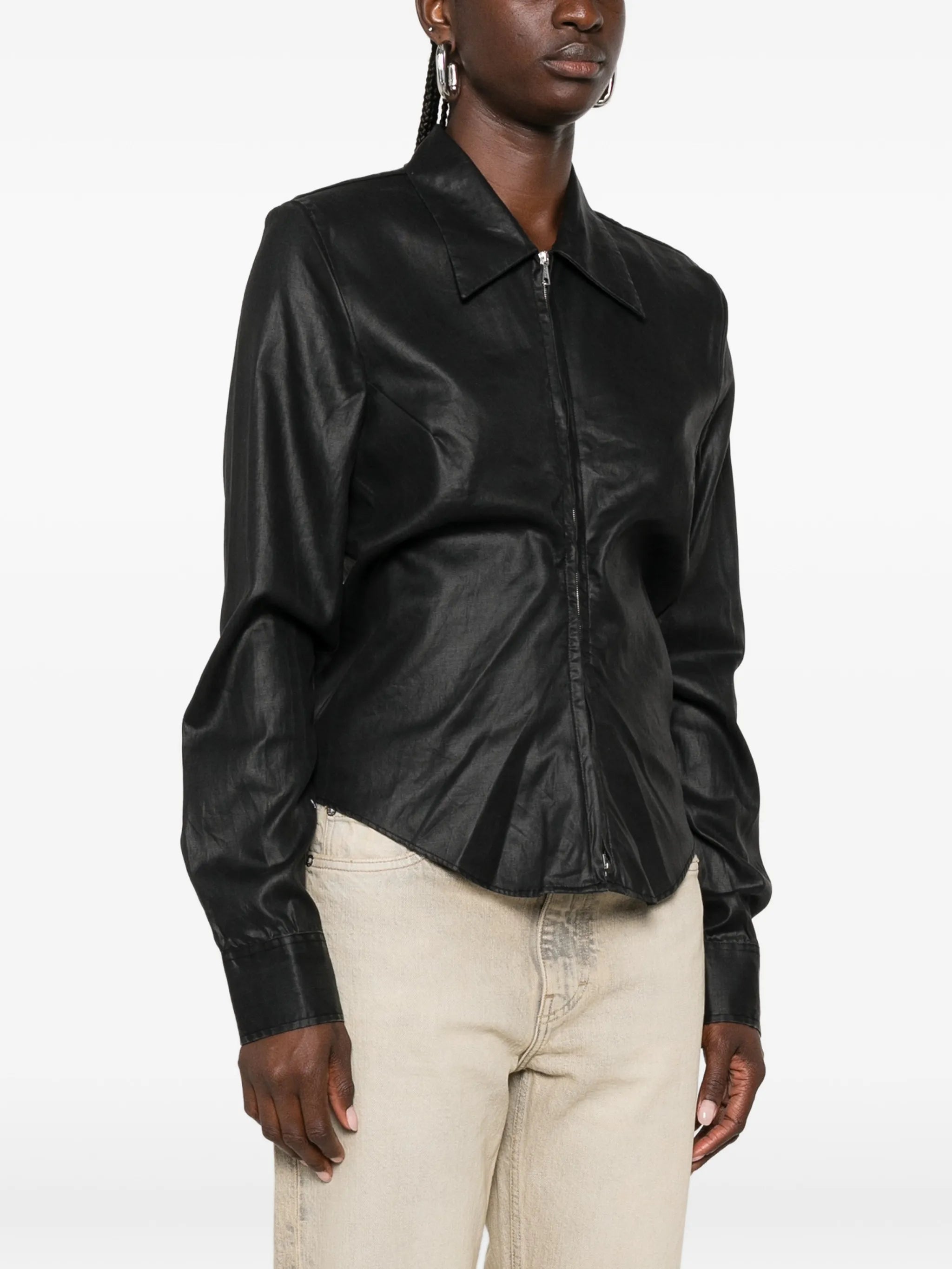 slim zip shirt