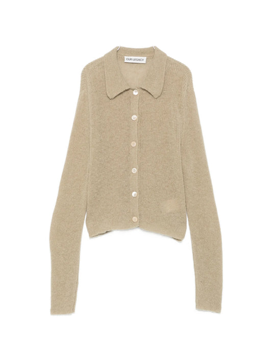 Mazzy polo-collar cardigan