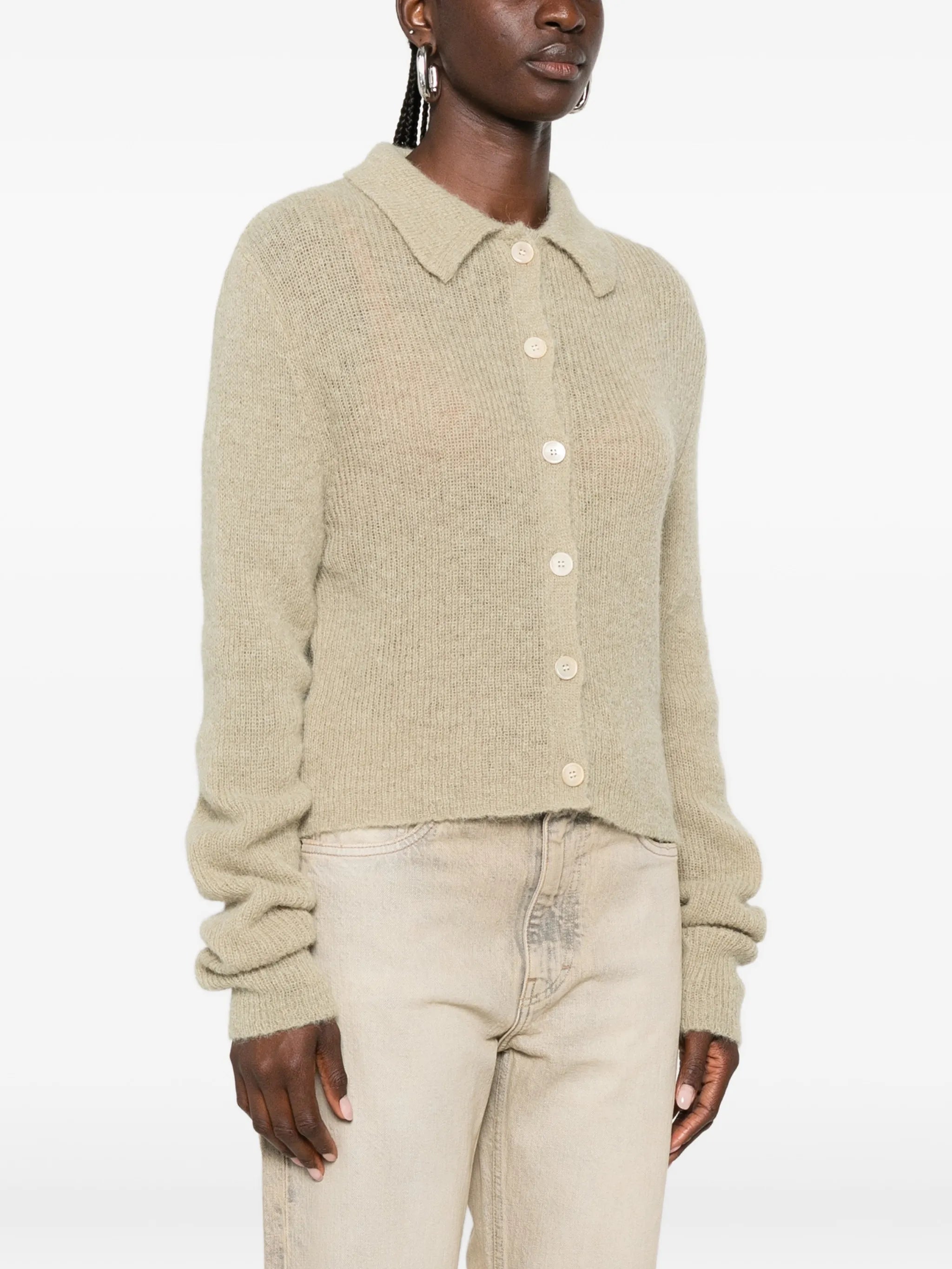 Mazzy polo-collar cardigan
