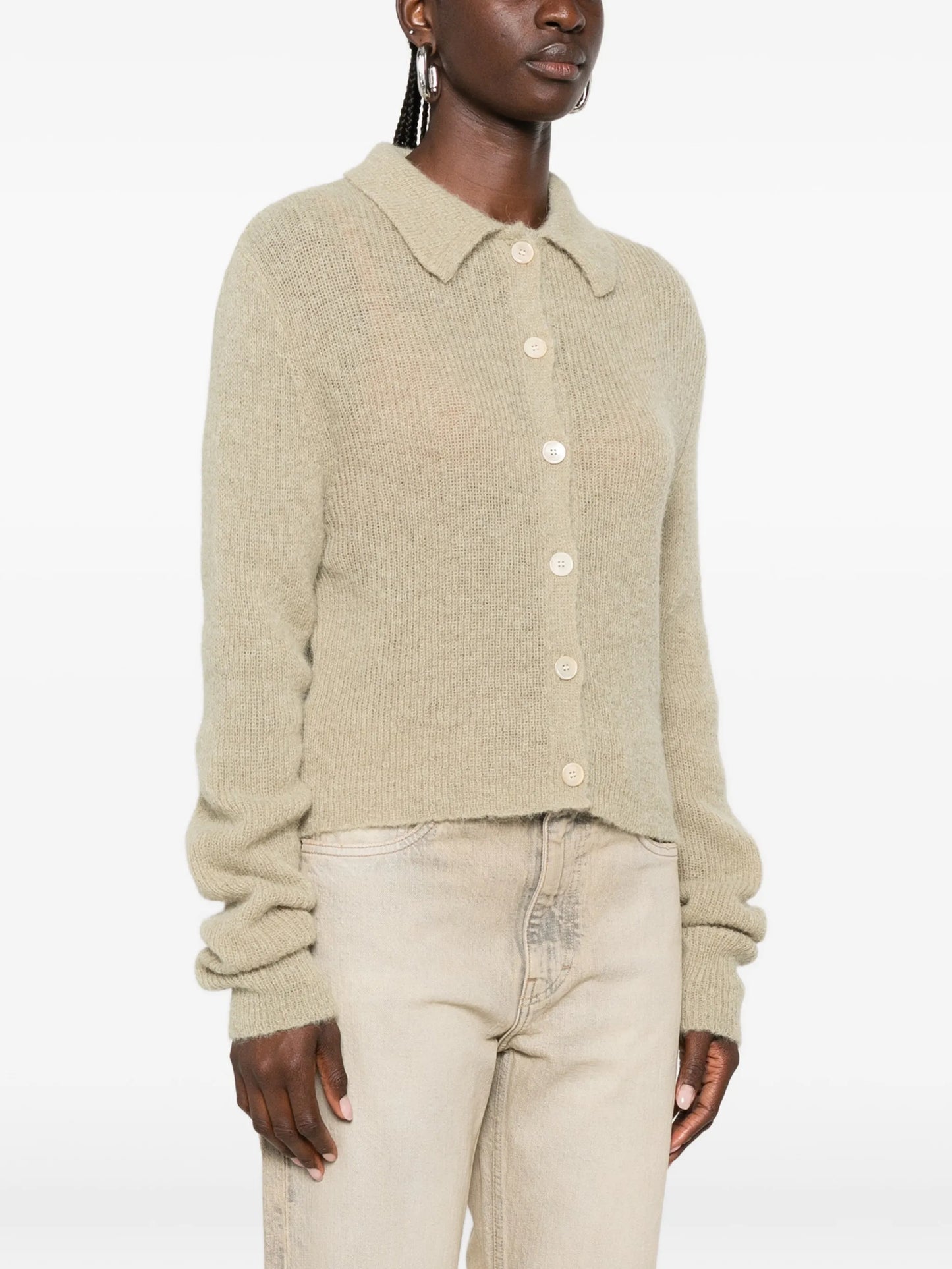 Mazzy polo-collar cardigan