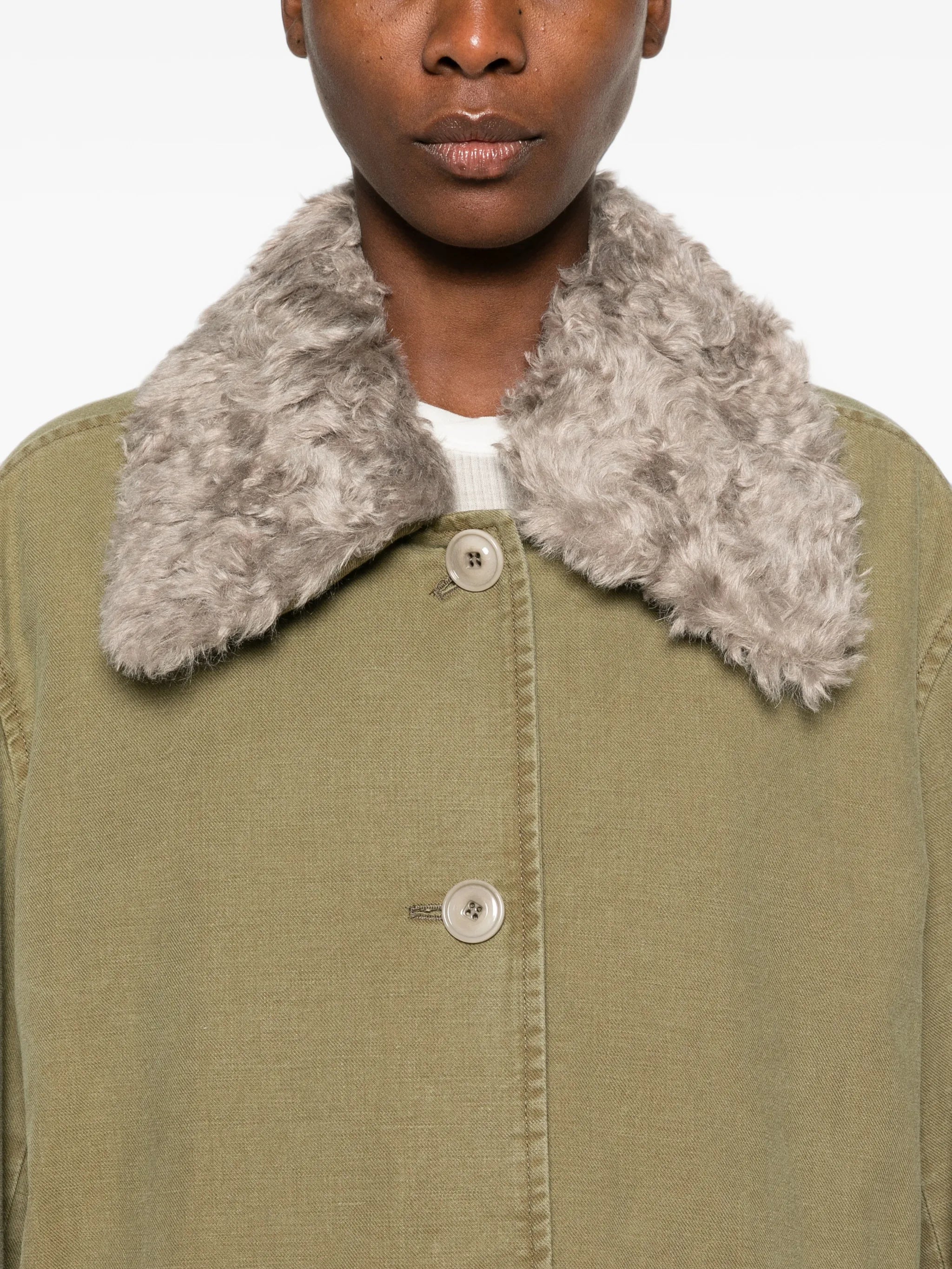 Tundra faux-fur collar coat