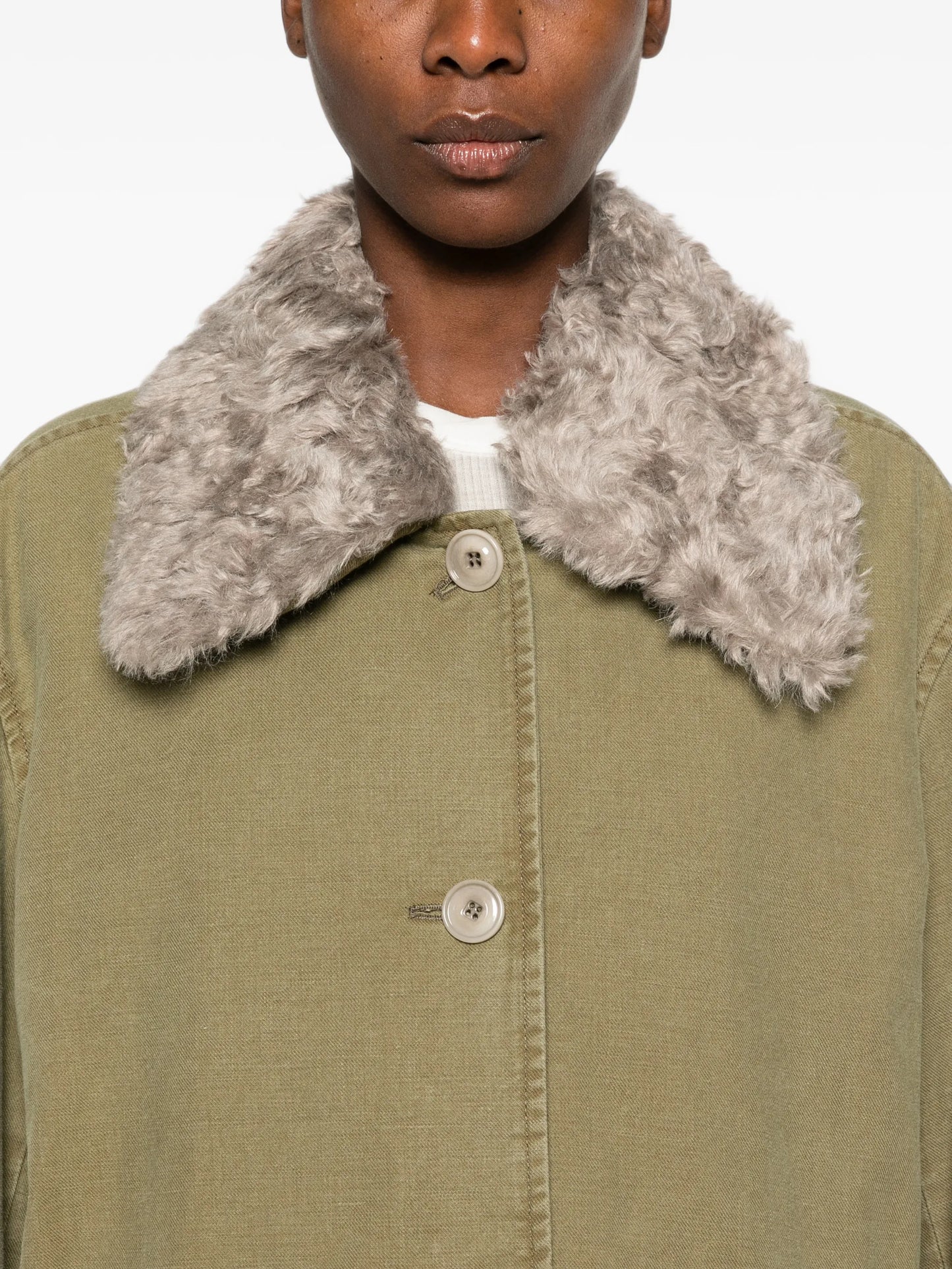 Tundra faux-fur collar coat