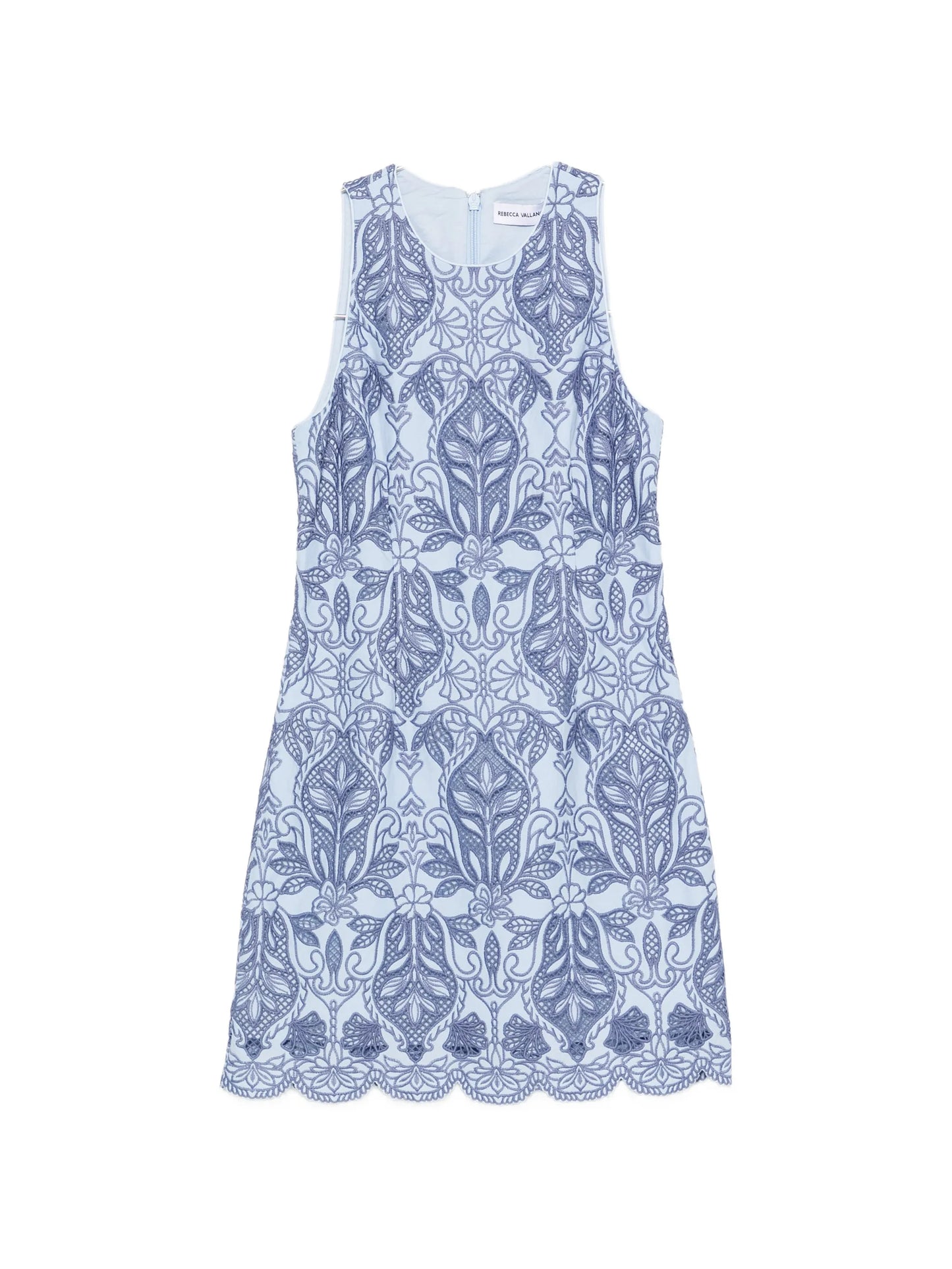 Blooming Lanterns guipure-lace scalloped-hem mini dress