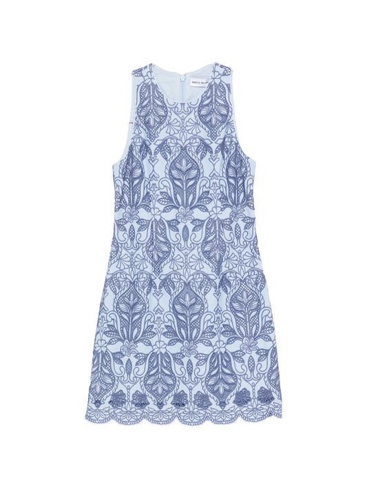 Blooming Lanterns guipure-lace scalloped-hem mini dress