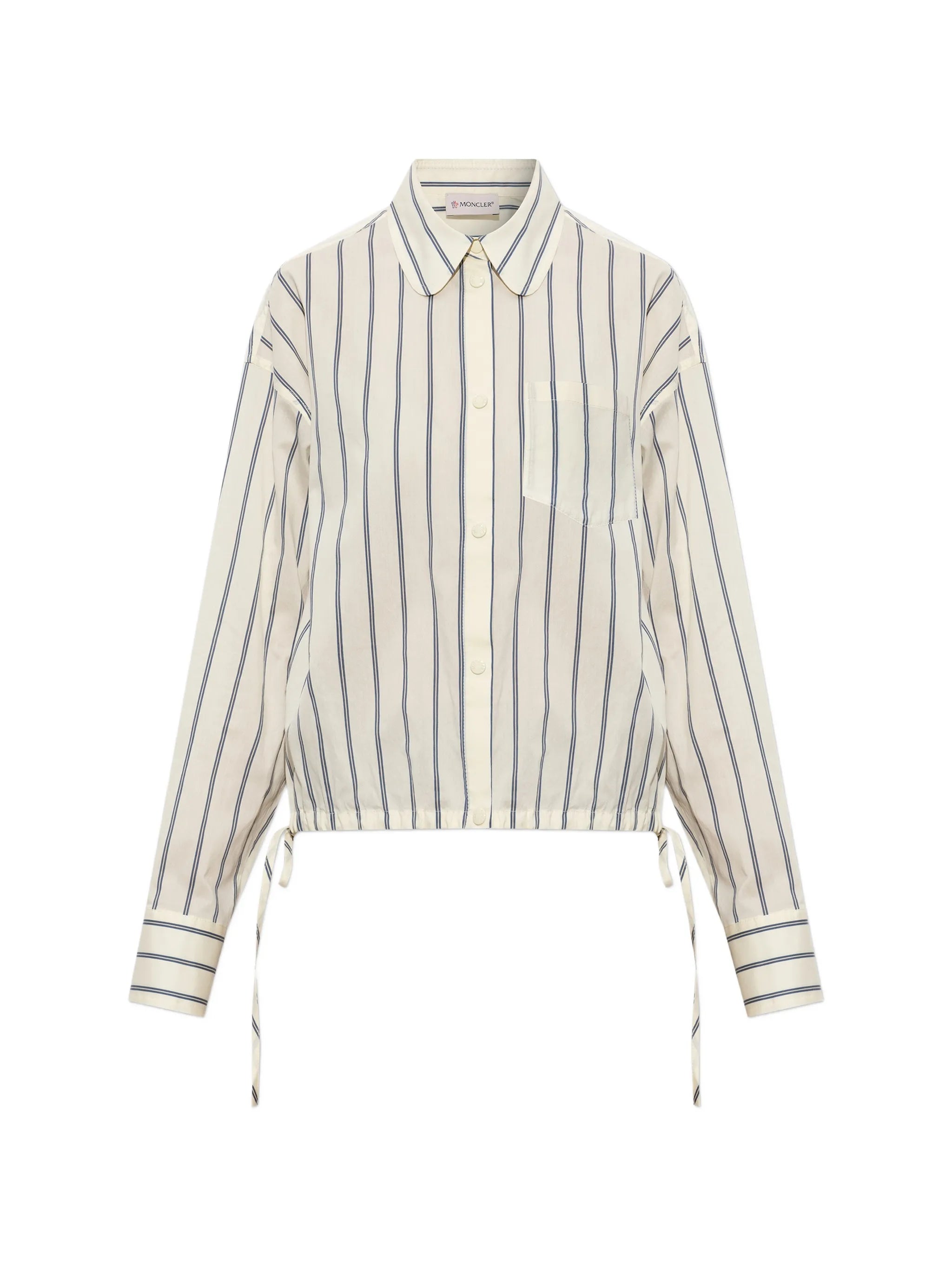 striped cotton & silk long sleeve shirt