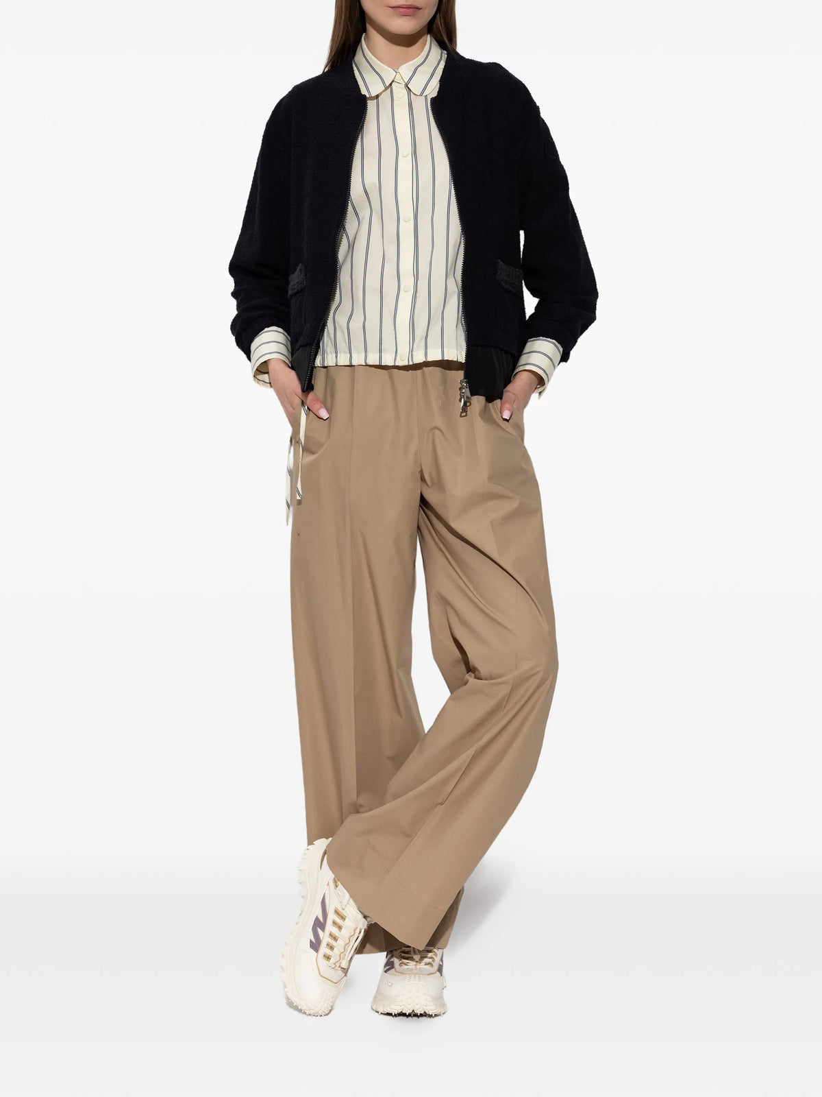 striped cotton & silk long sleeve shirt