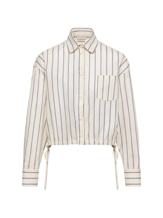 striped cotton & silk long sleeve shirt