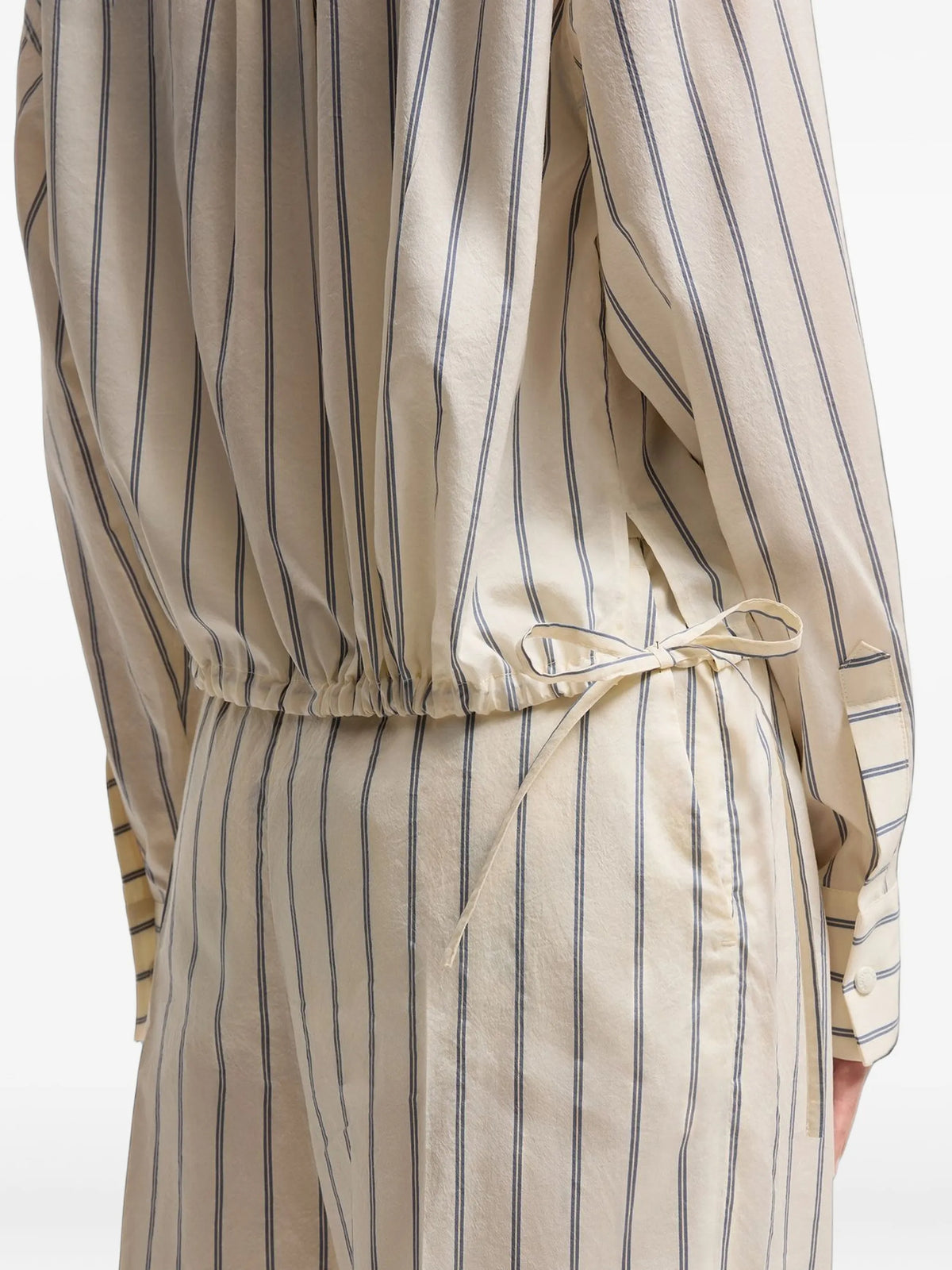 striped cotton & silk long sleeve shirt
