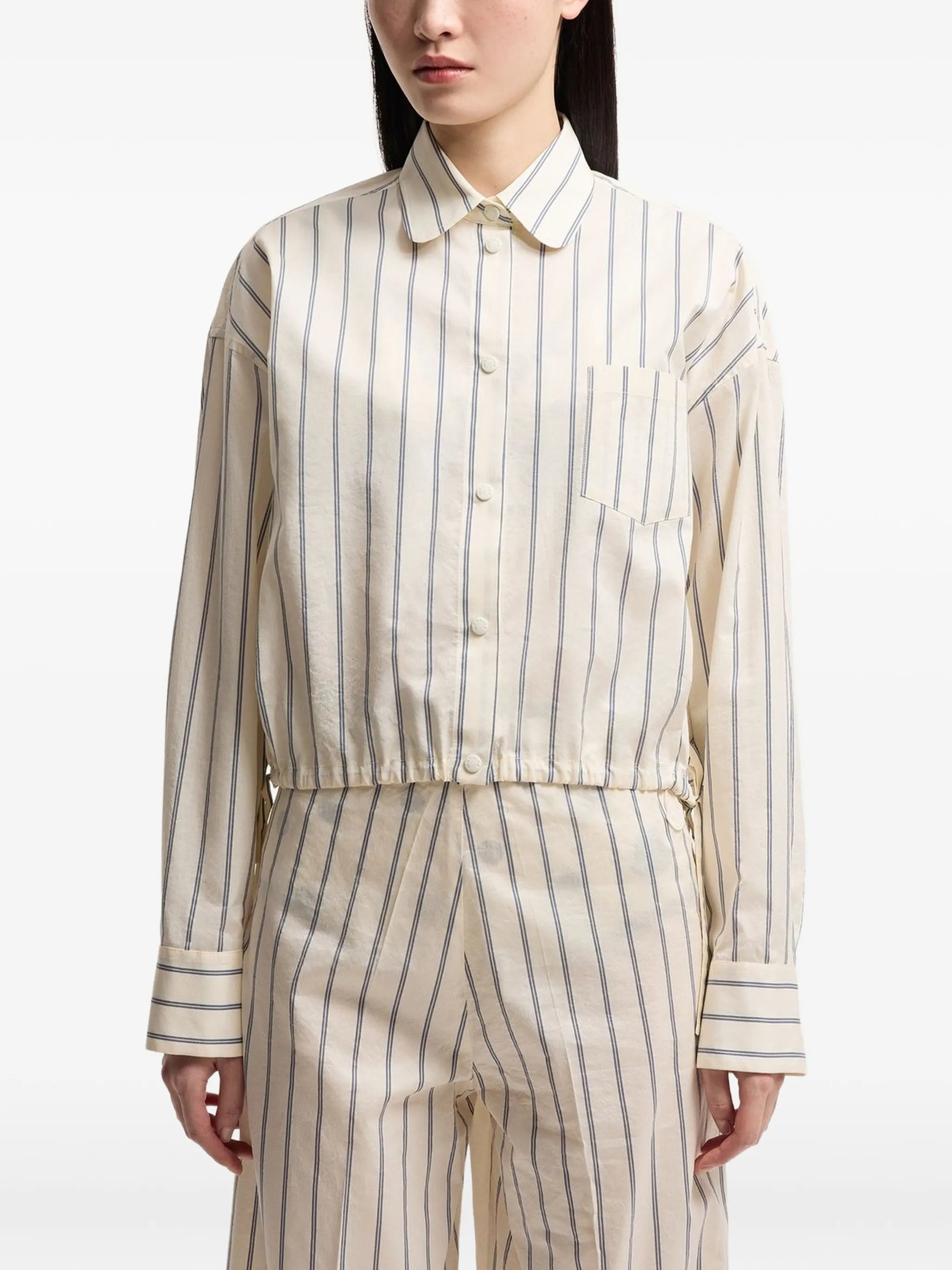 striped cotton & silk long sleeve shirt