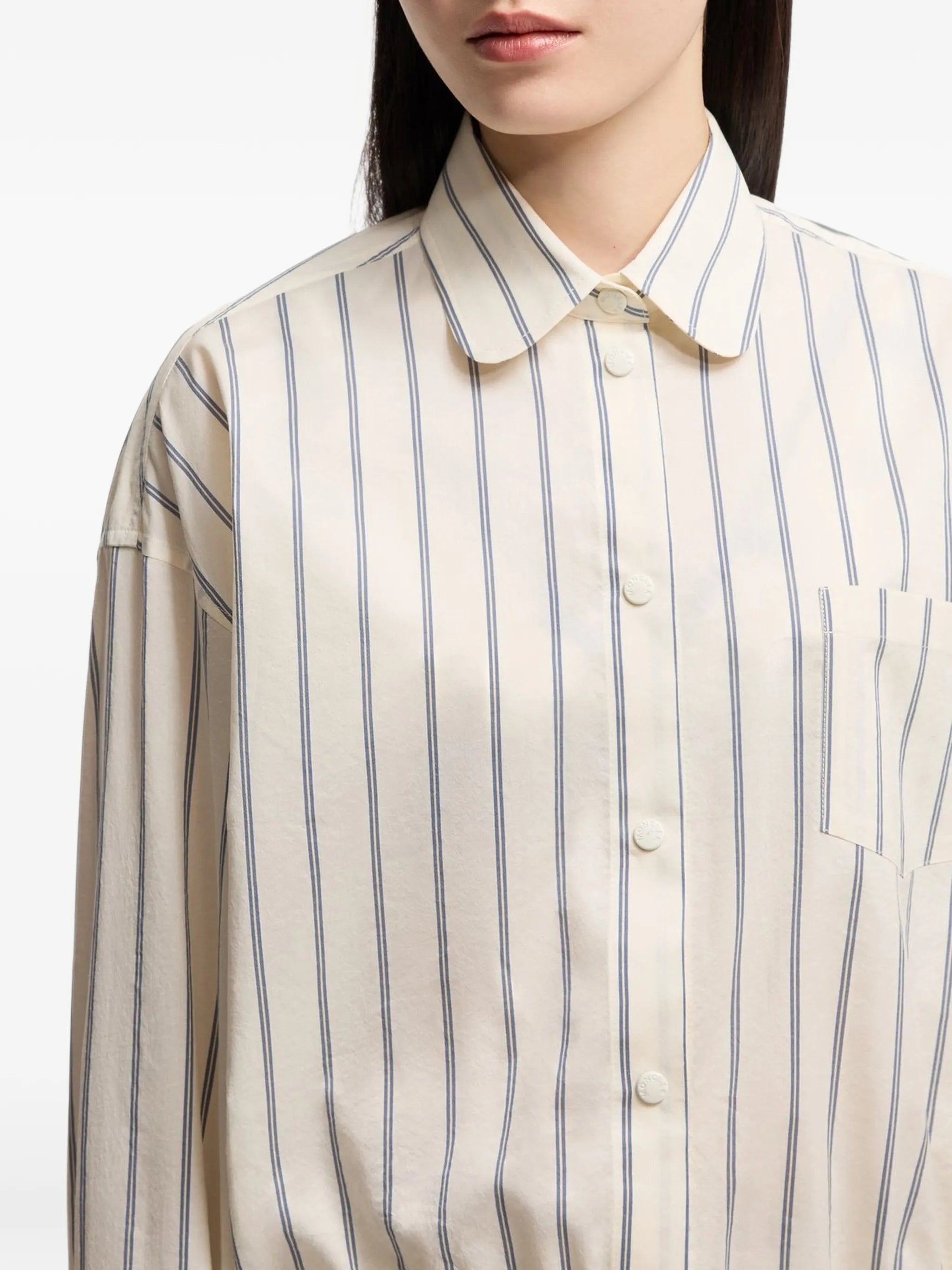striped cotton & silk long sleeve shirt