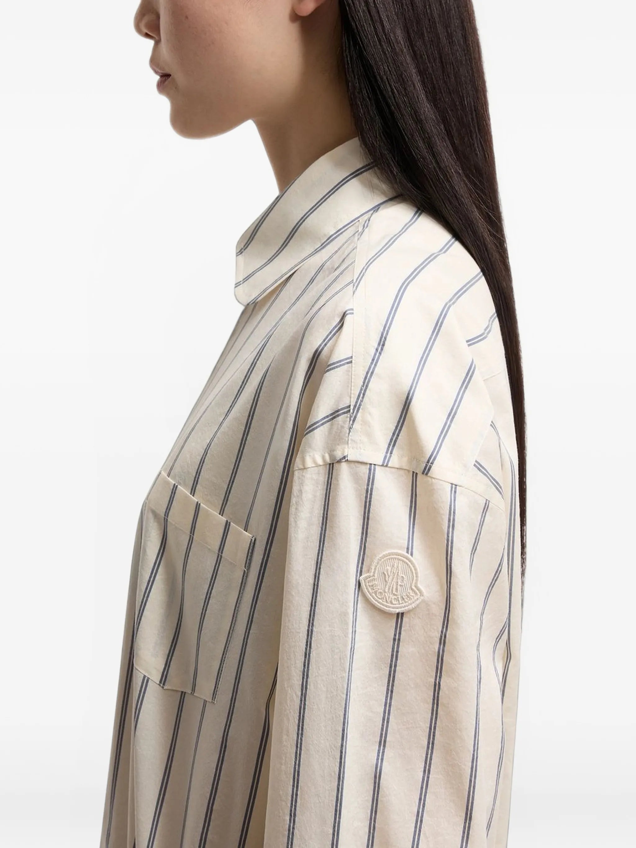 striped cotton & silk long sleeve shirt