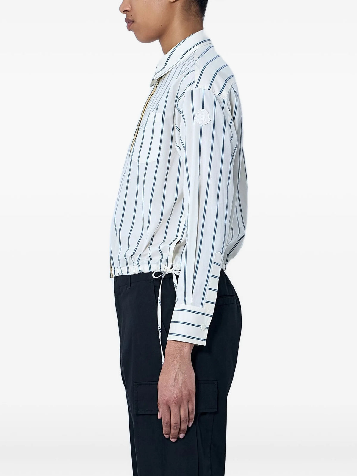 striped cotton & silk long sleeve shirt