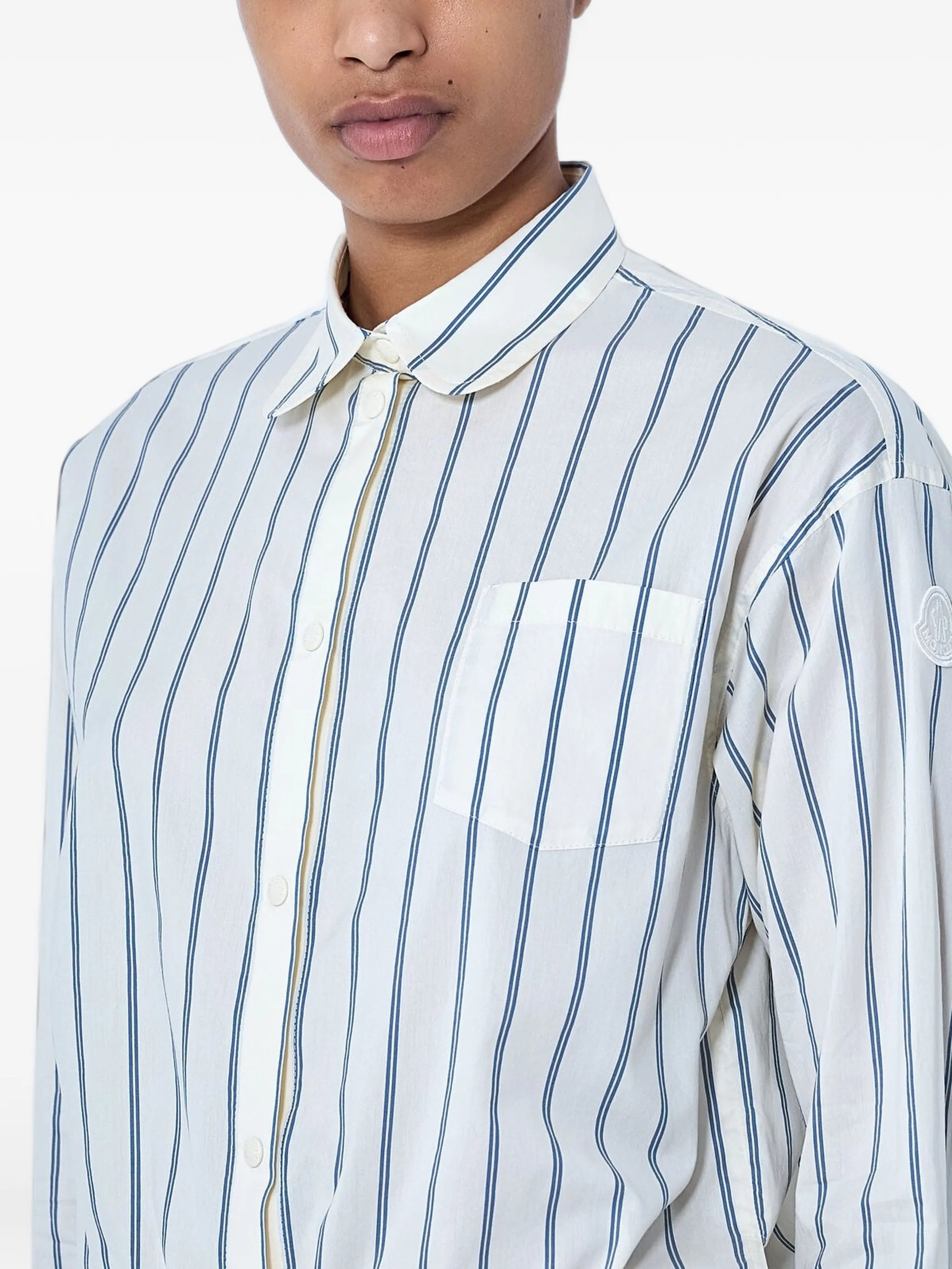 striped cotton & silk long sleeve shirt