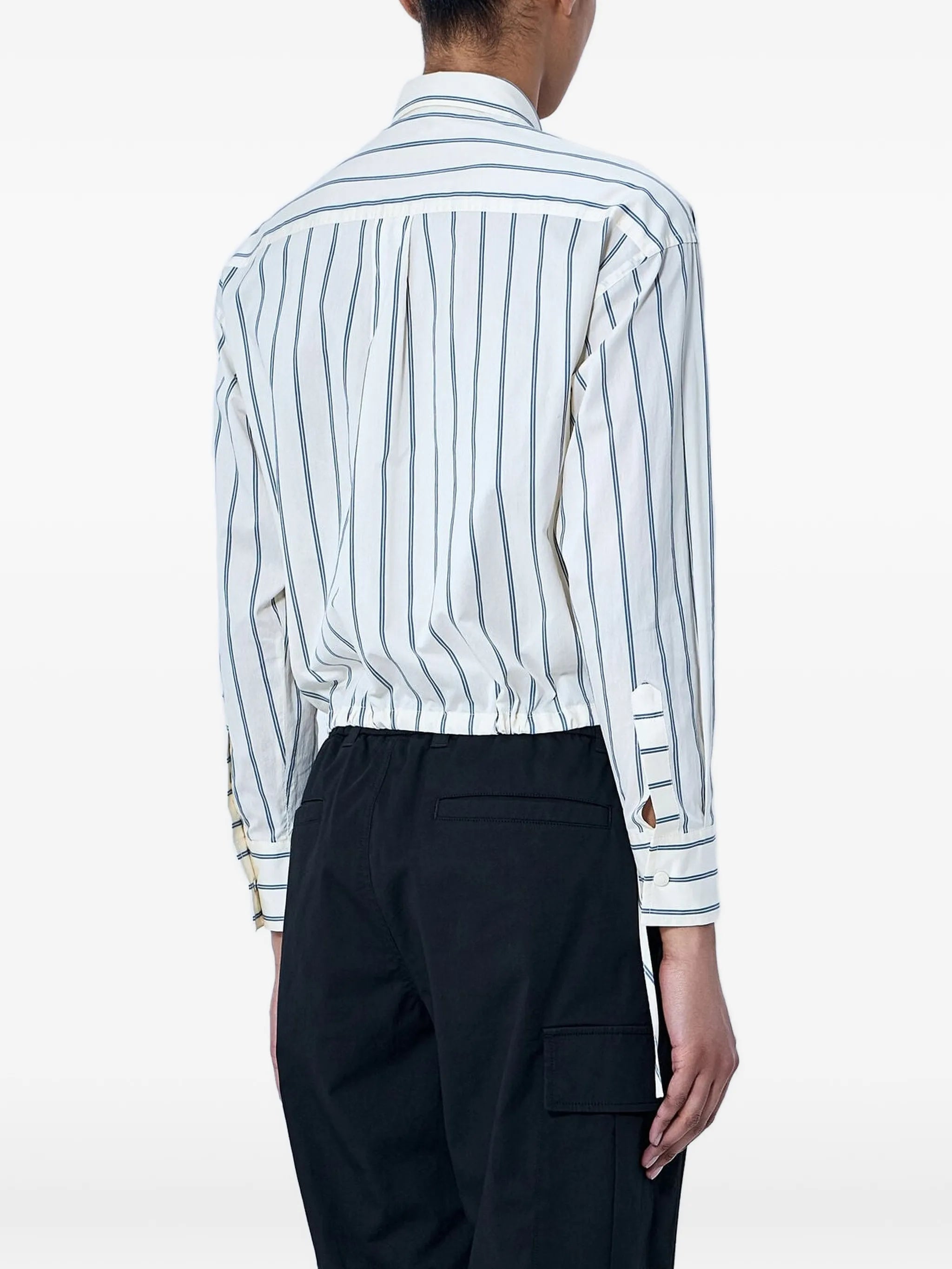 striped cotton & silk long sleeve shirt