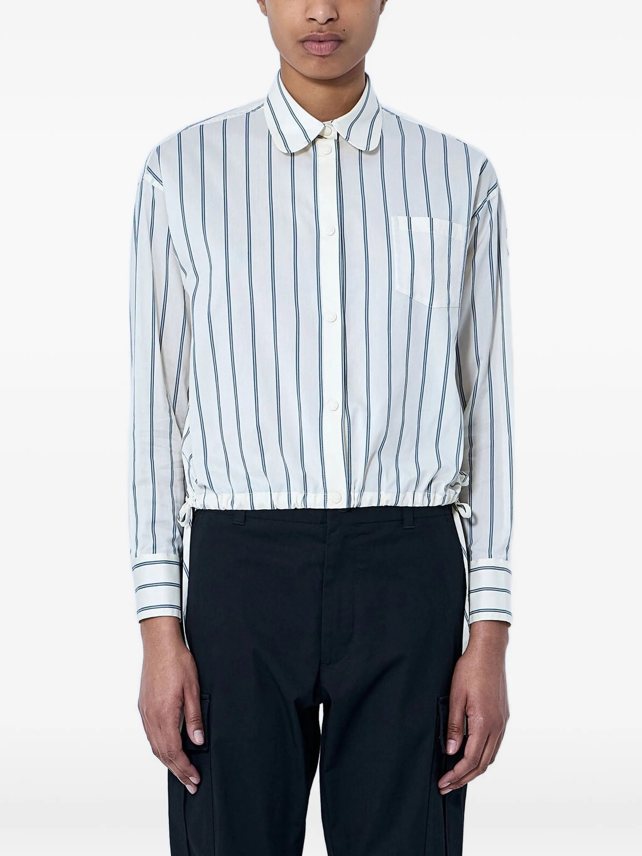striped cotton & silk long sleeve shirt