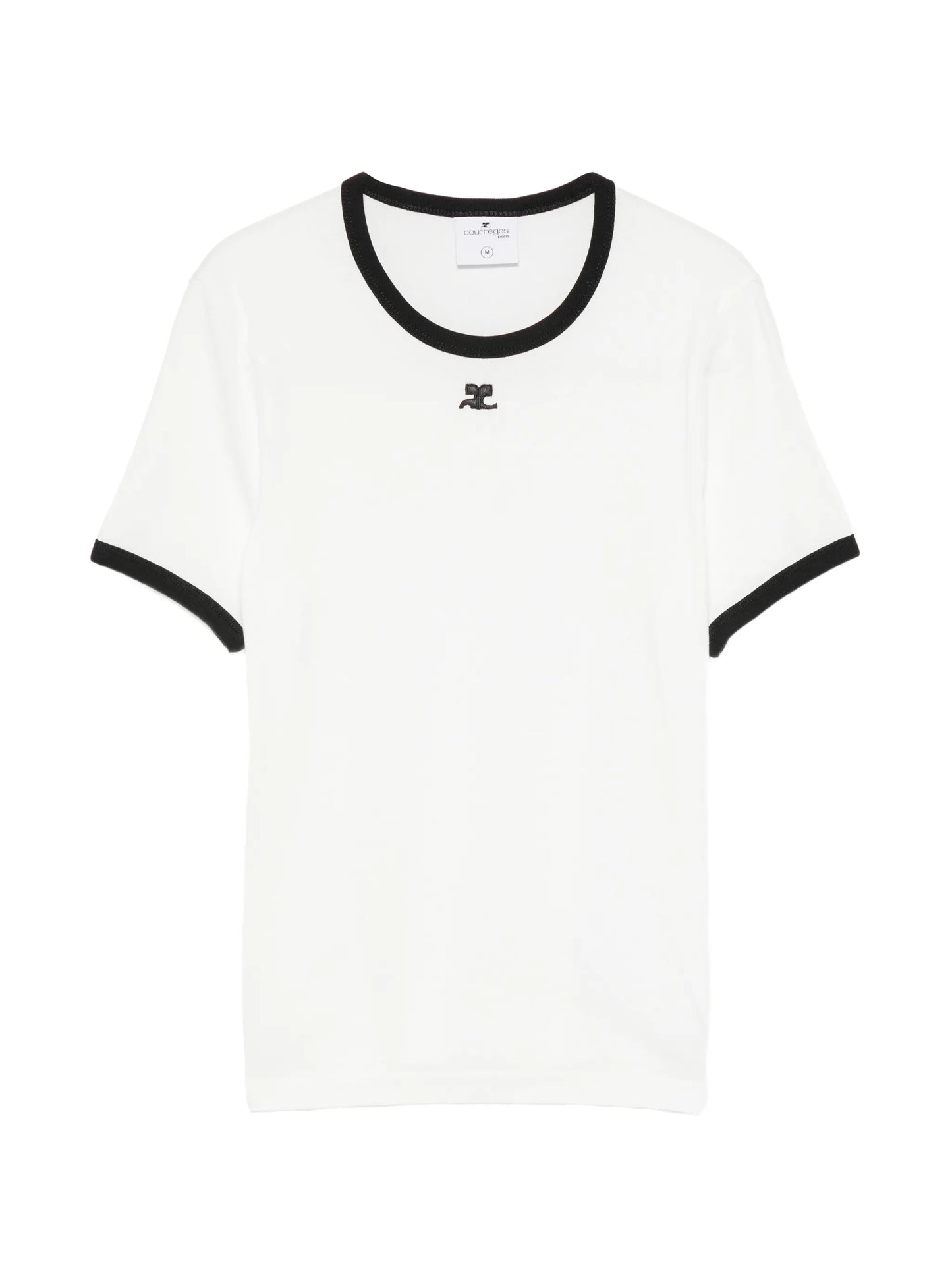 logo-embroidered contrast-trim T-shirt