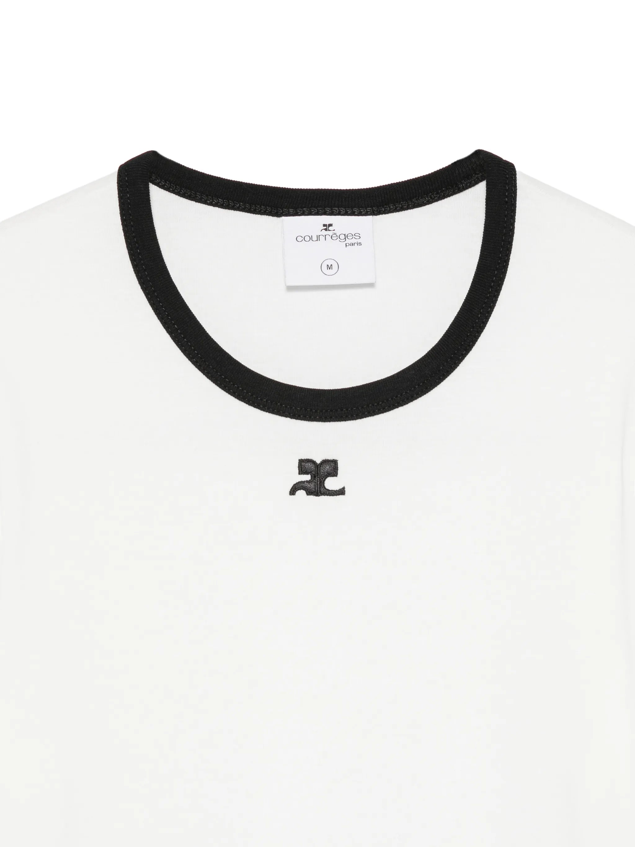logo-embroidered contrast-trim T-shirt