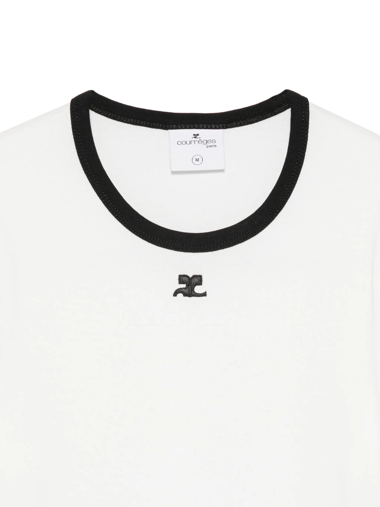 logo-embroidered contrast-trim T-shirt