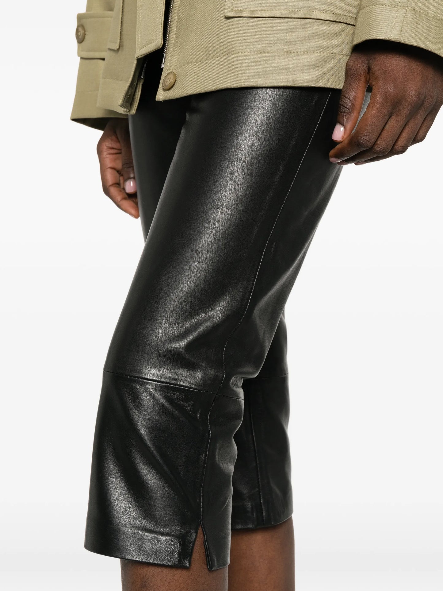 Lior leather capri trousers