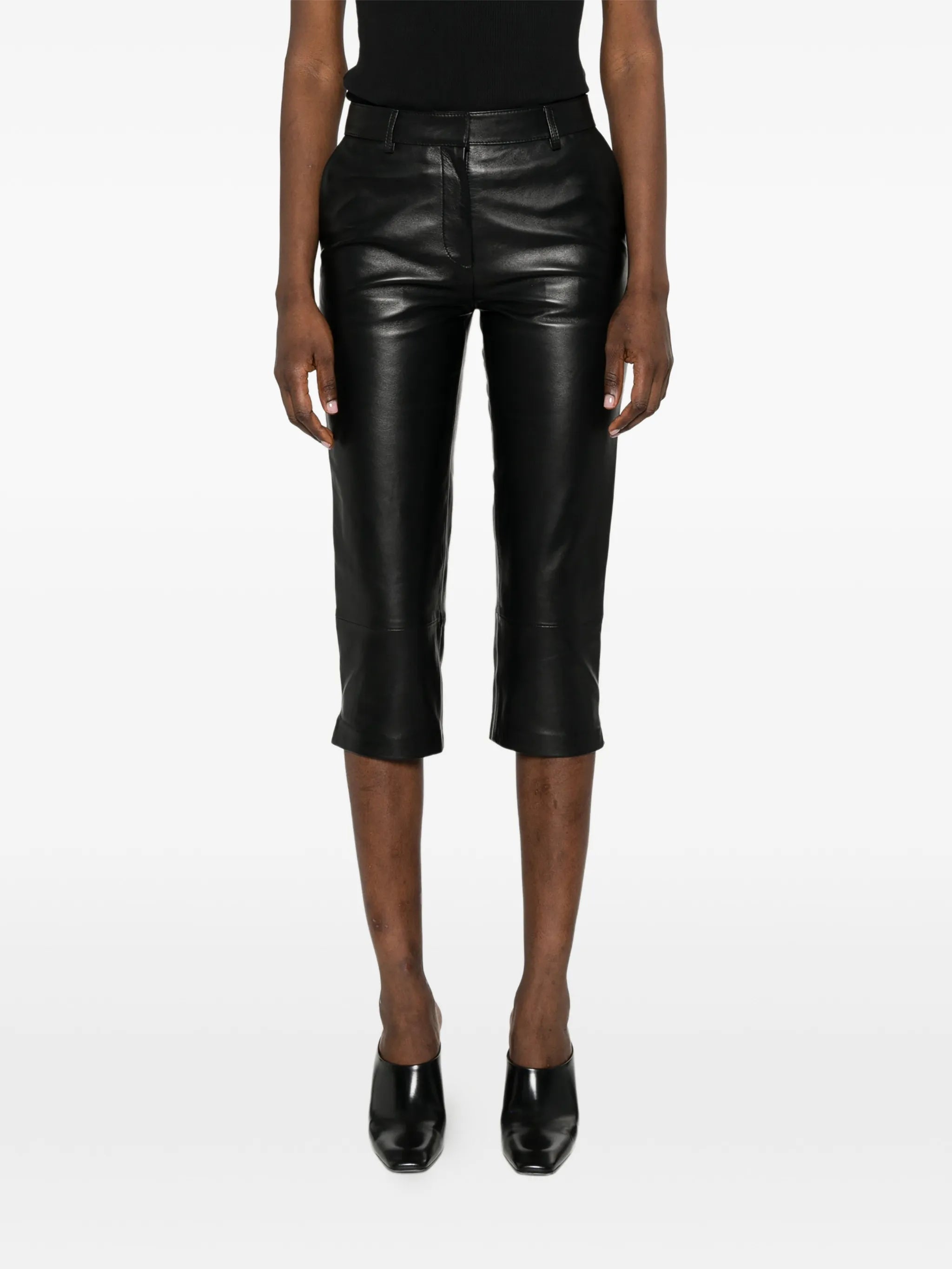 Lior leather capri trousers