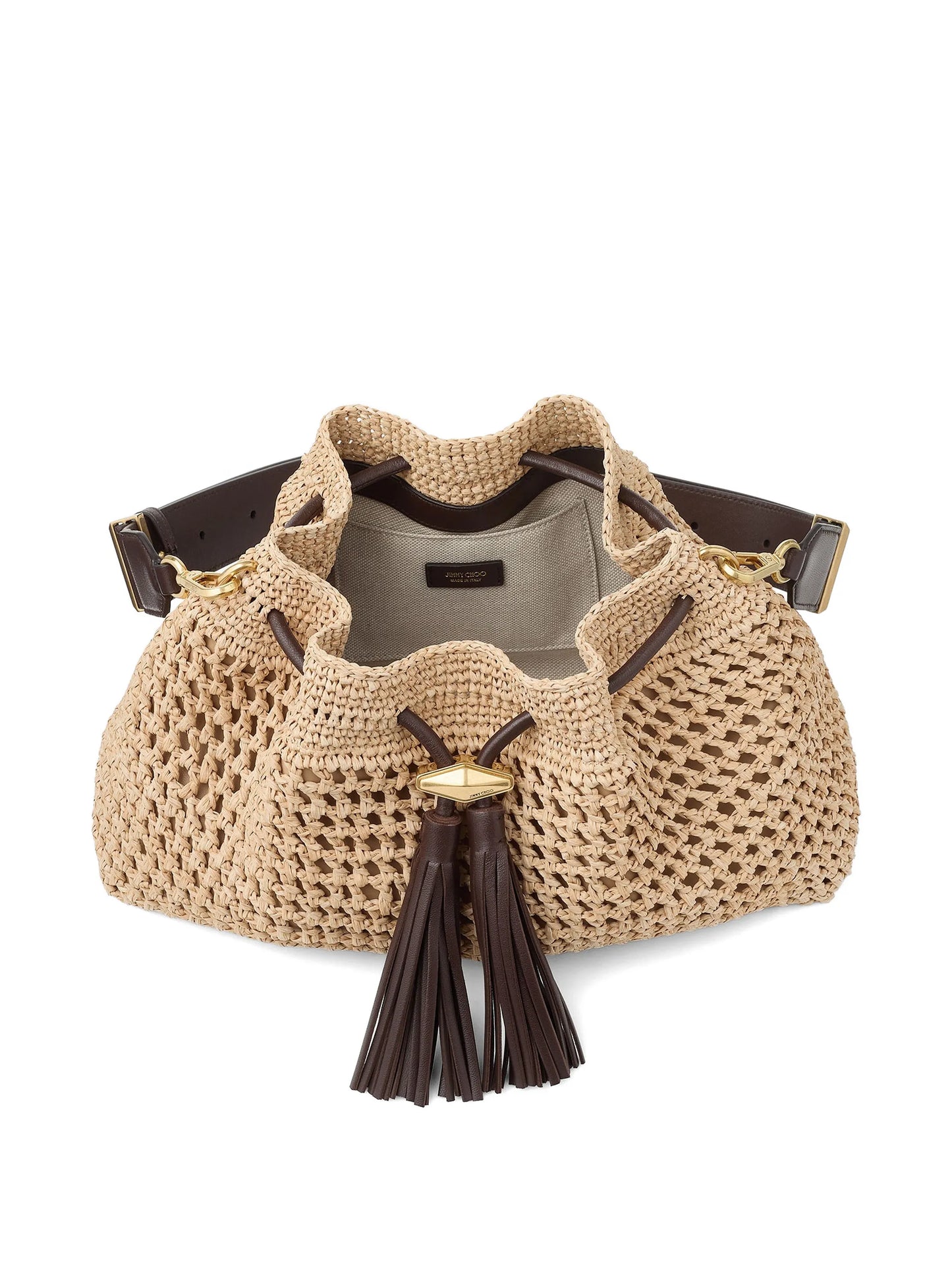 Cinch beaded shoulder bag