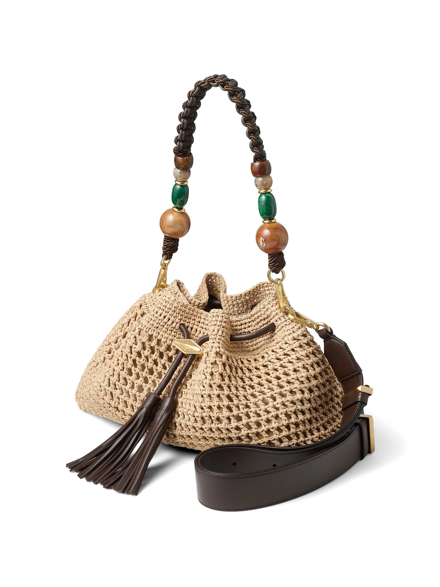 Cinch beaded shoulder bag