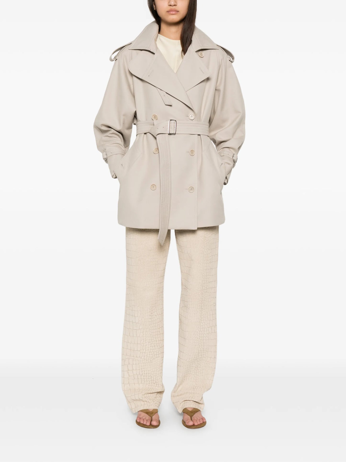 double-breasted belted coat