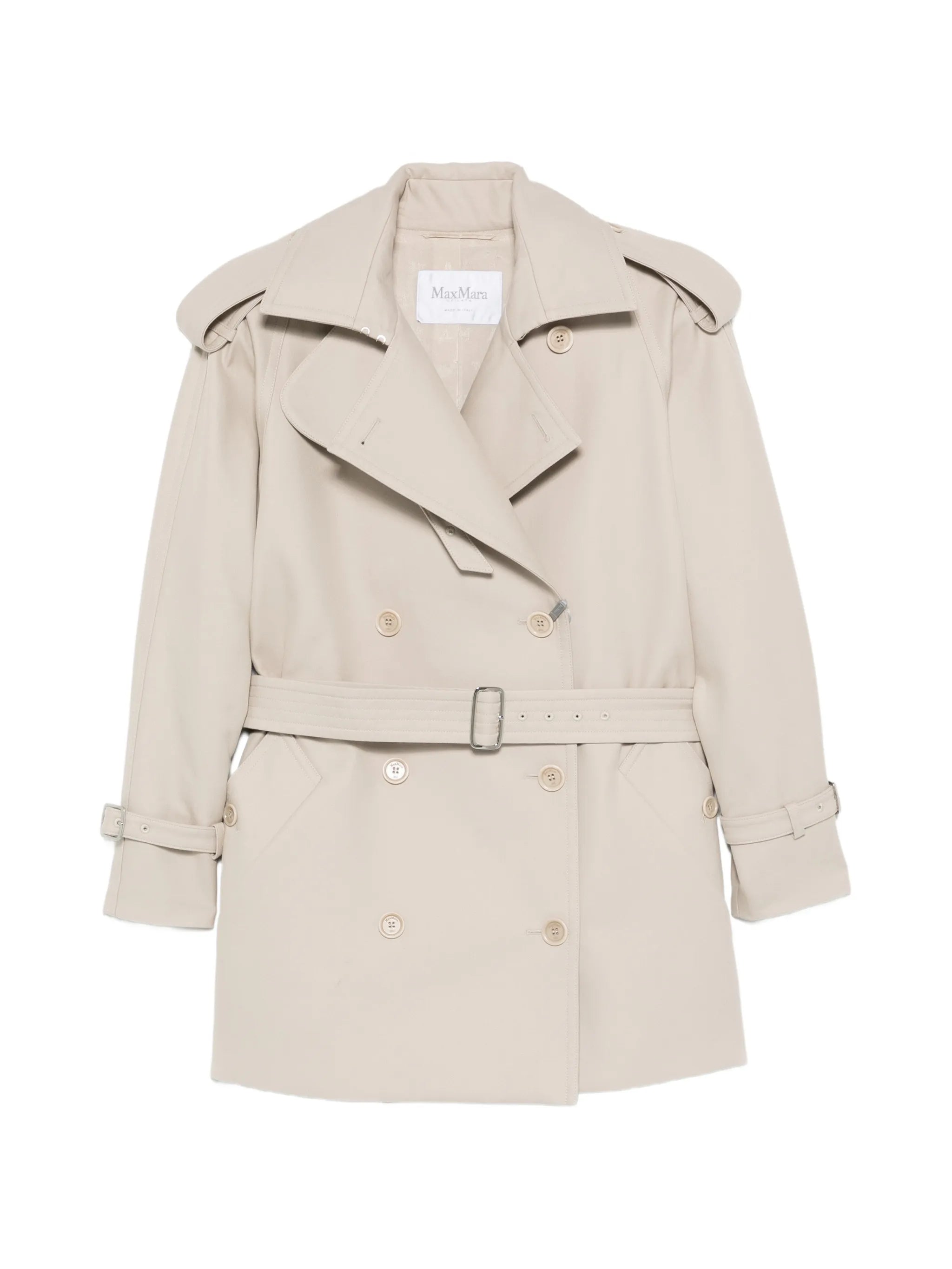 Cacio double-breasted belted duster coat