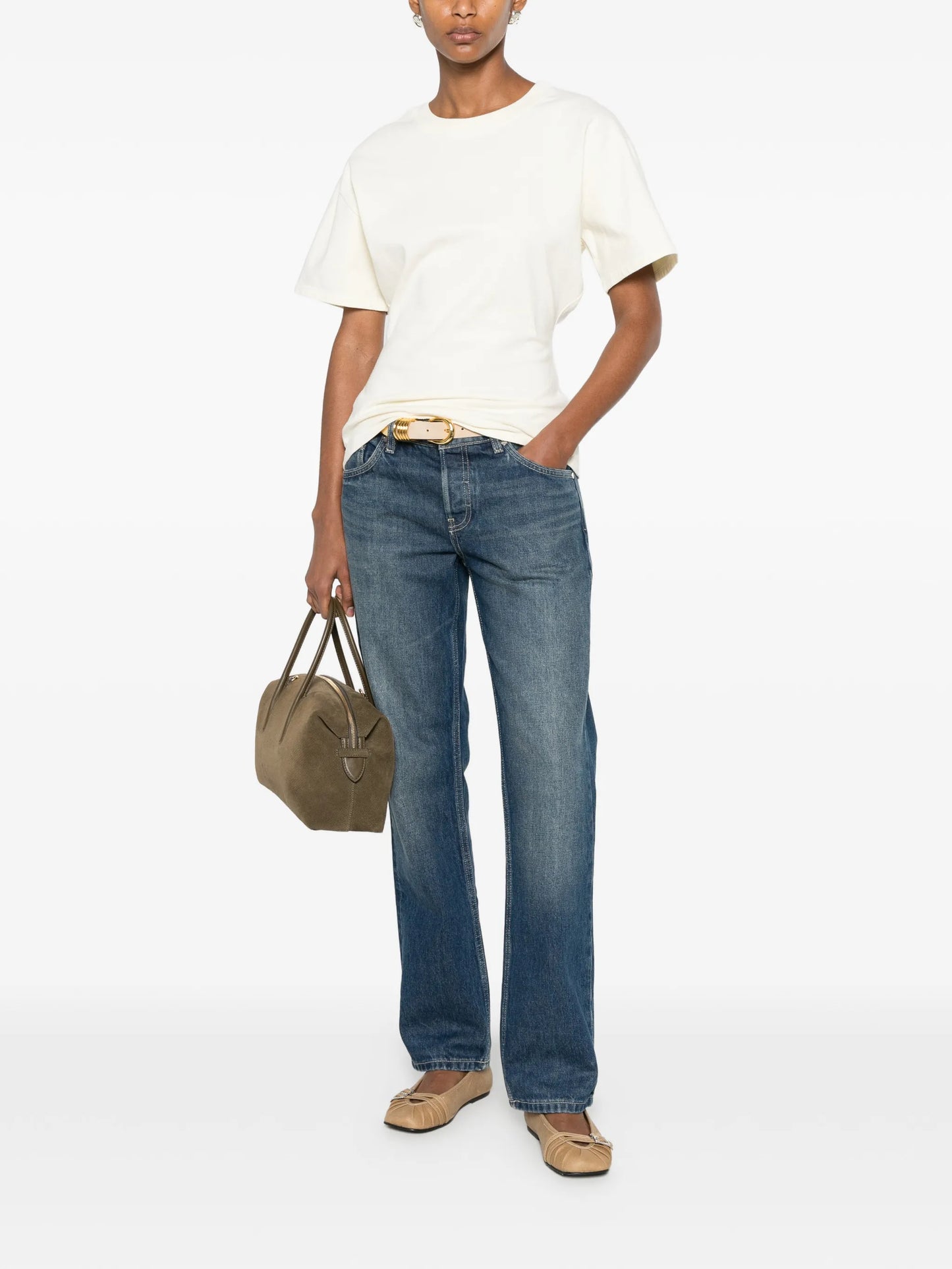 Ariel mid-rise wedgie jeans arrowwood