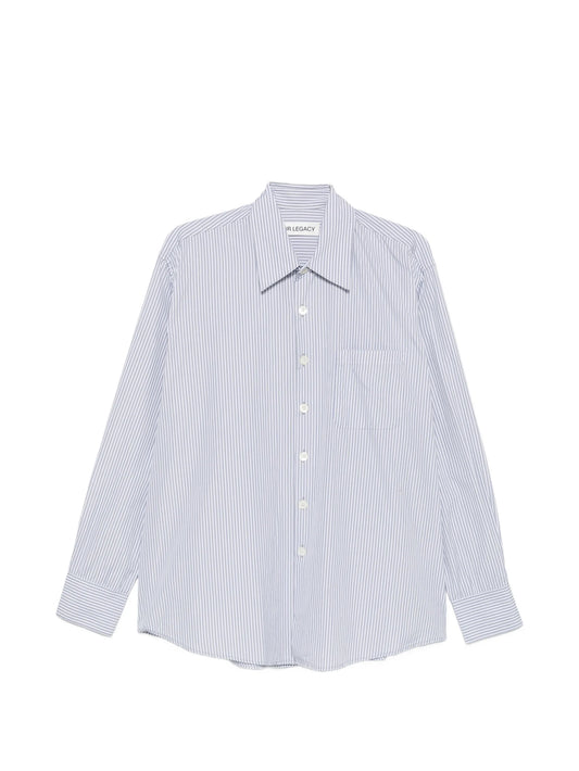 Above striped poplin shirt