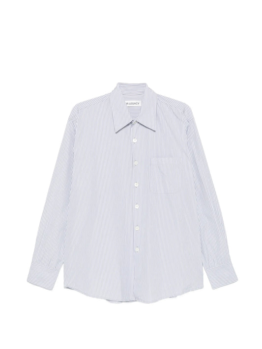 Above striped poplin shirt