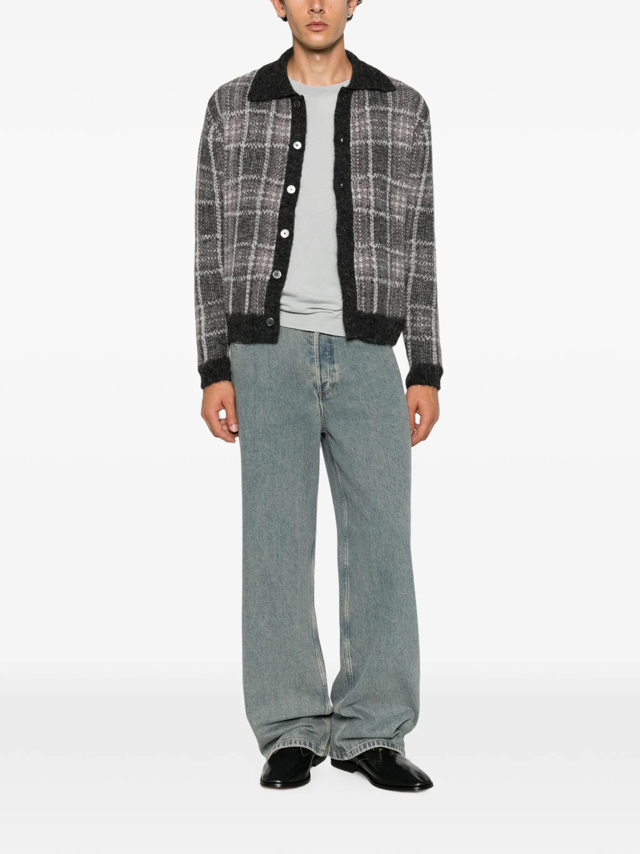 check cardigan