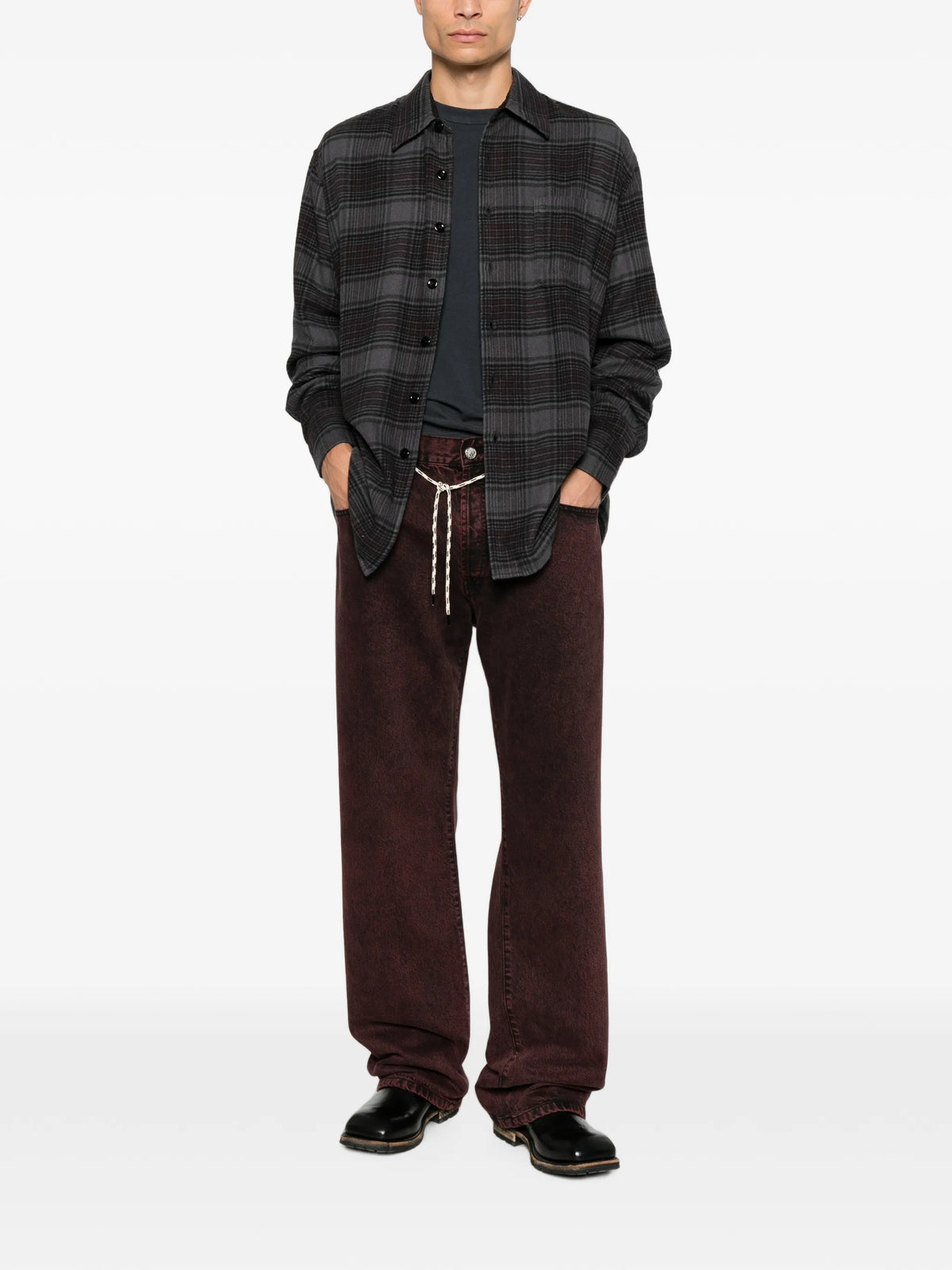 Above check flannel shirt