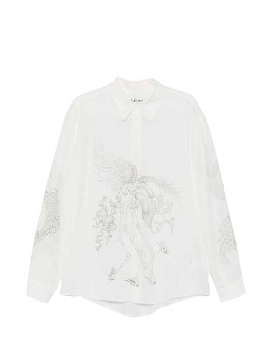 Pointillism Allegory print shirt