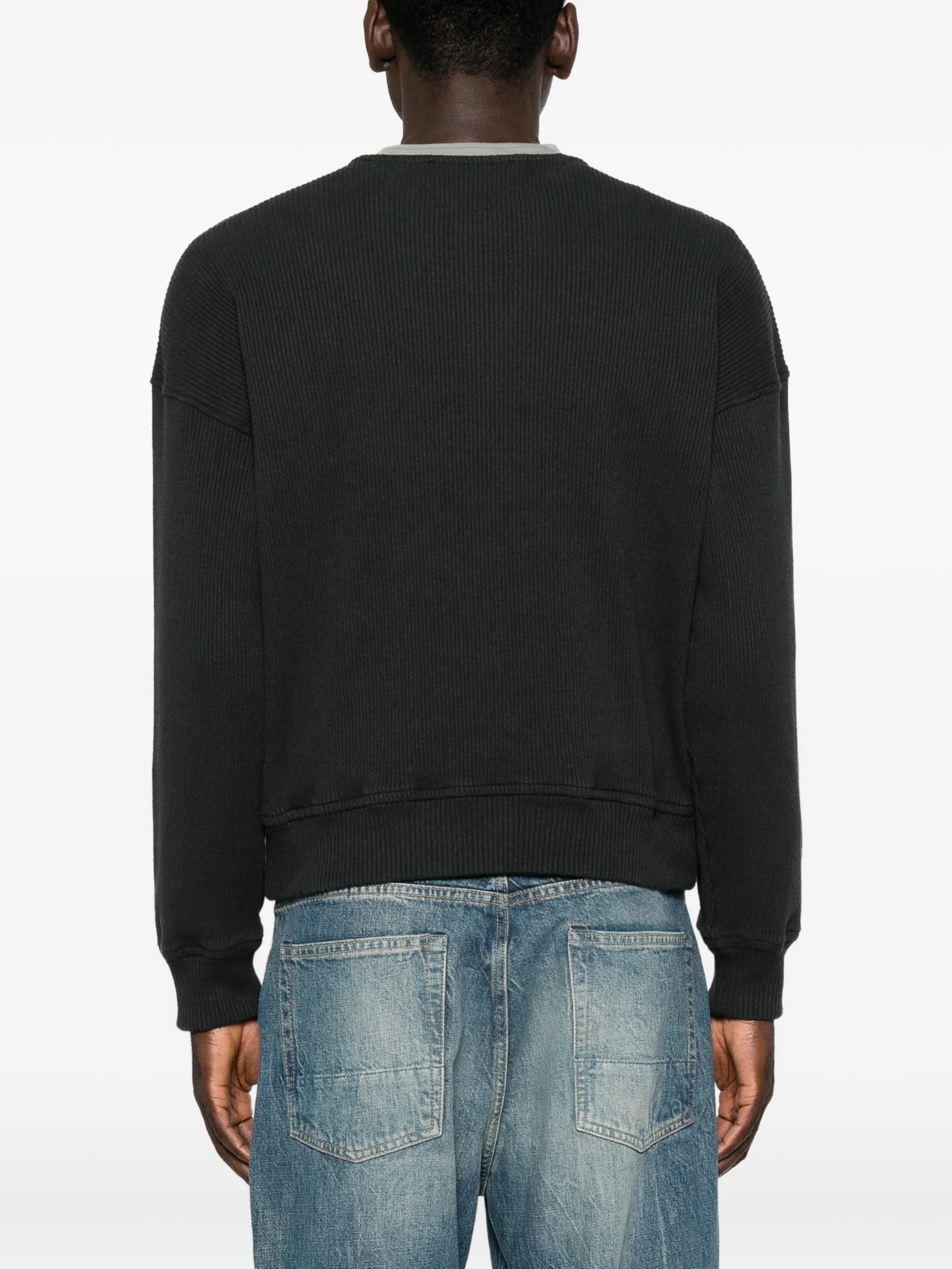 ribbed henley sweater