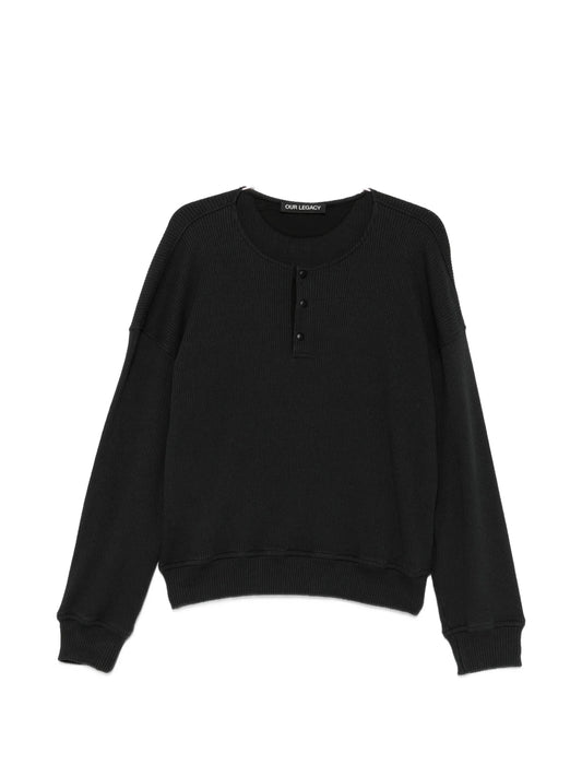 ribbed henley sweater