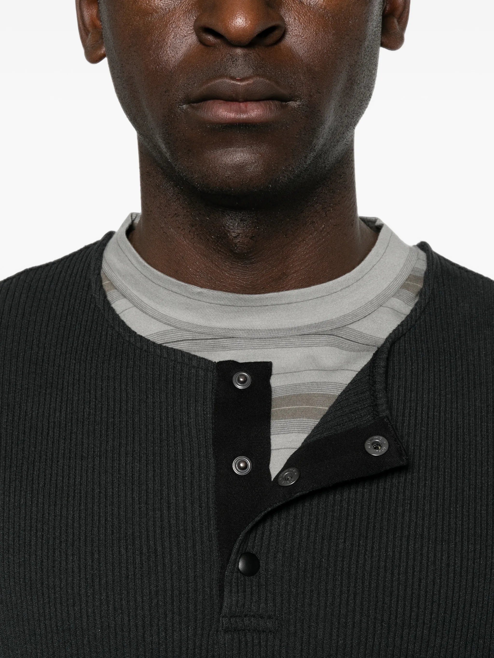 ribbed henley sweater