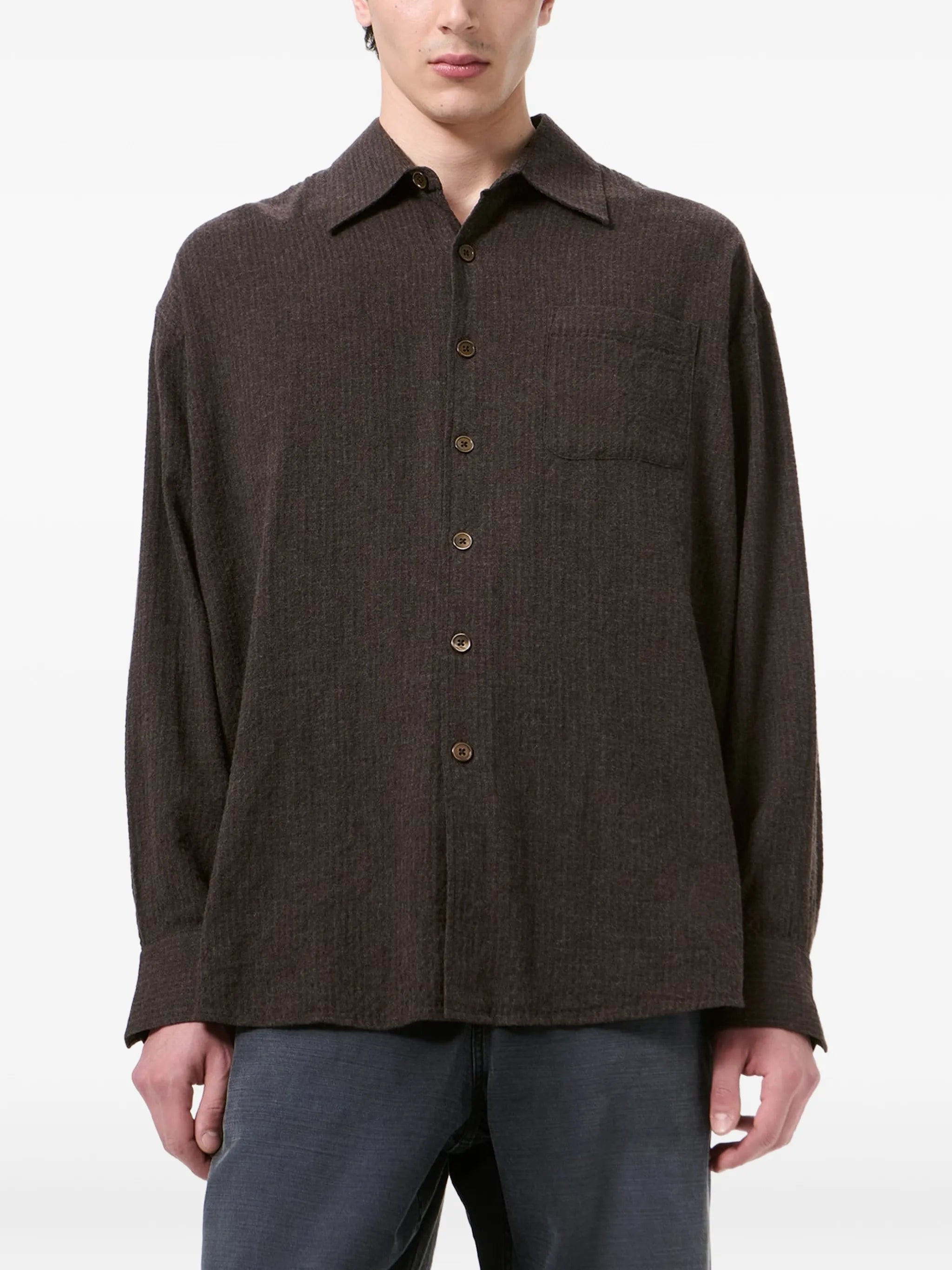 Borrowed checked shirt