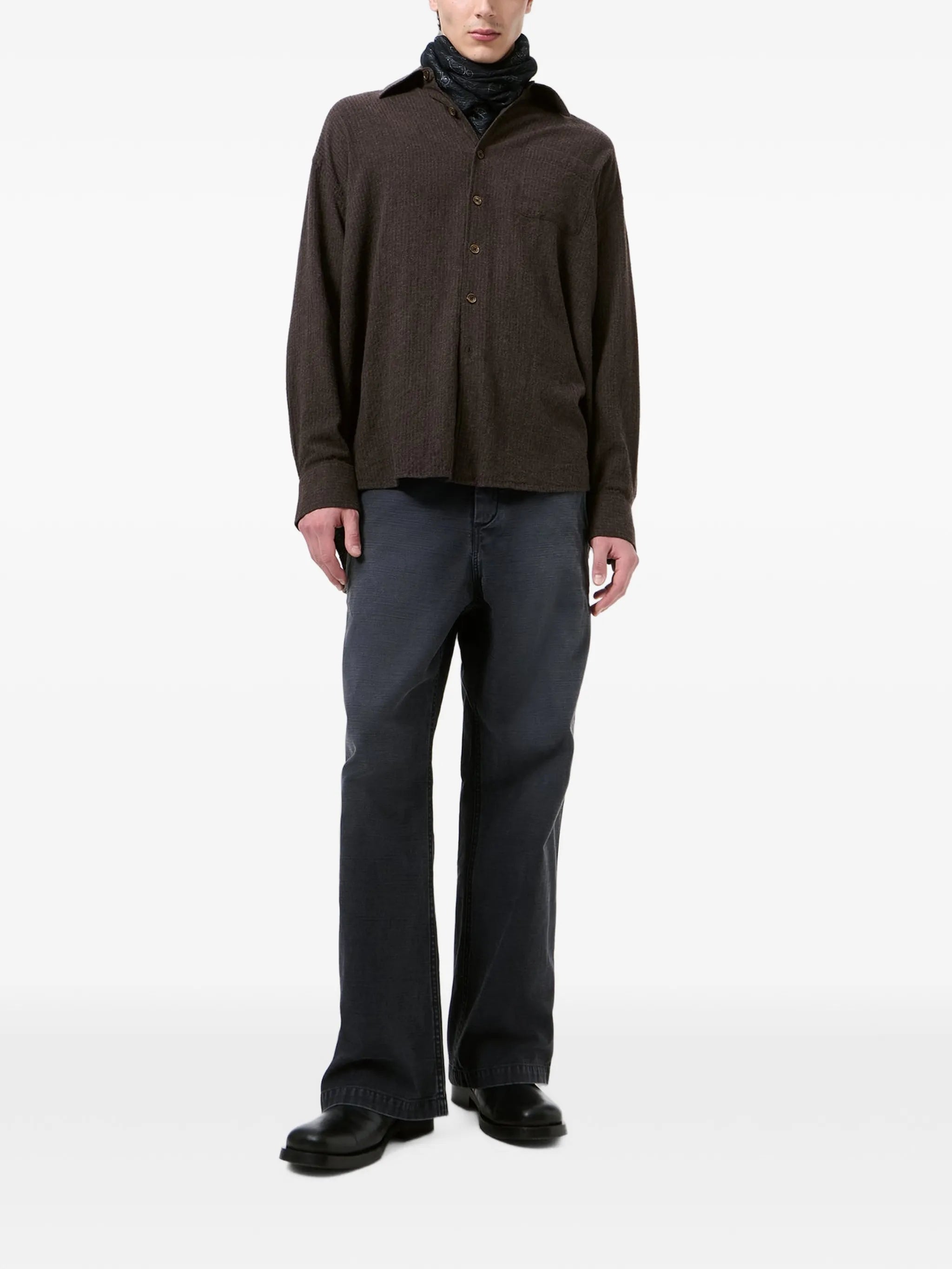 Borrowed checked shirt