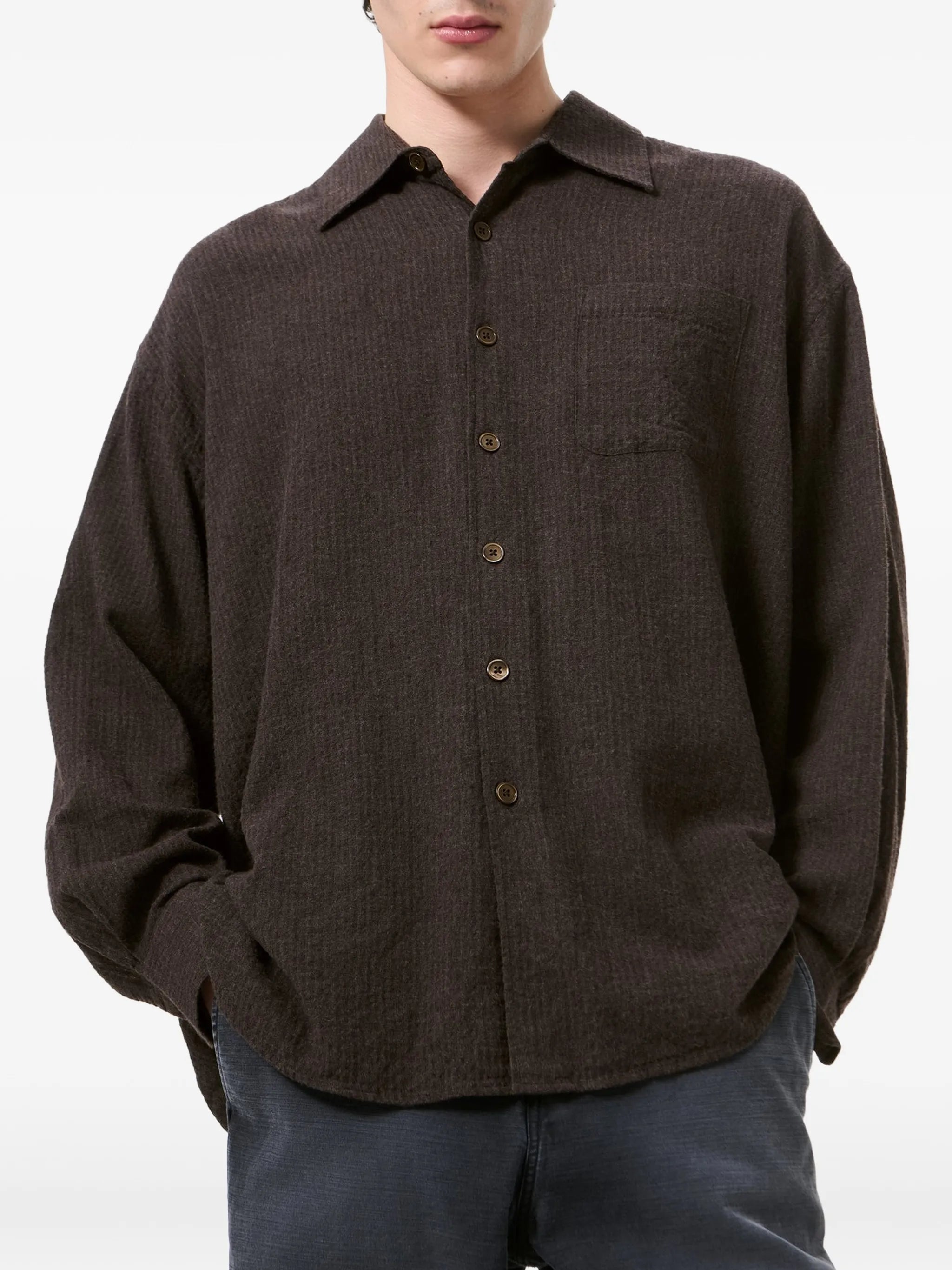 Borrowed checked shirt